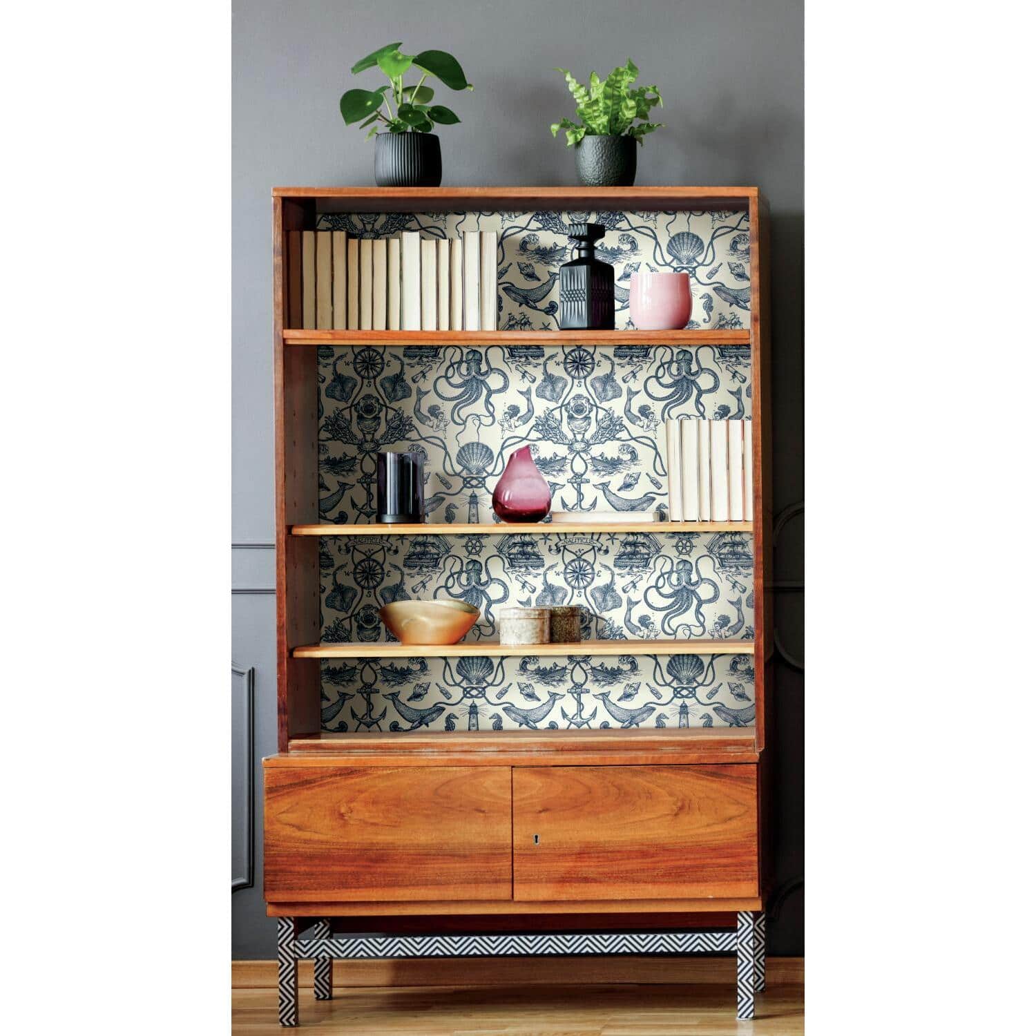 RoomMates Deep Sea Toile Peel & Stick Wallpaper