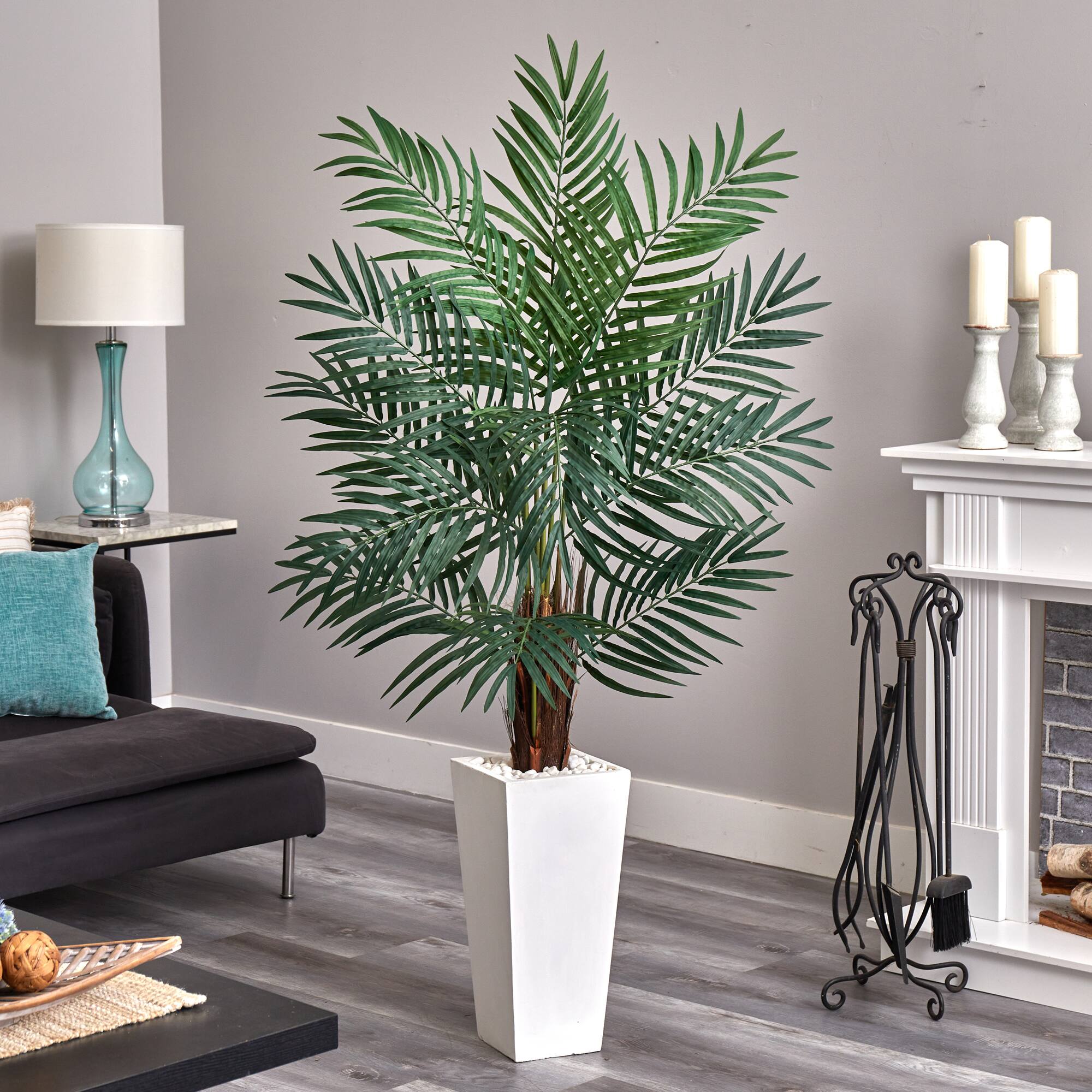 5.5ft. Areca Palm Tree in White Tower Planter