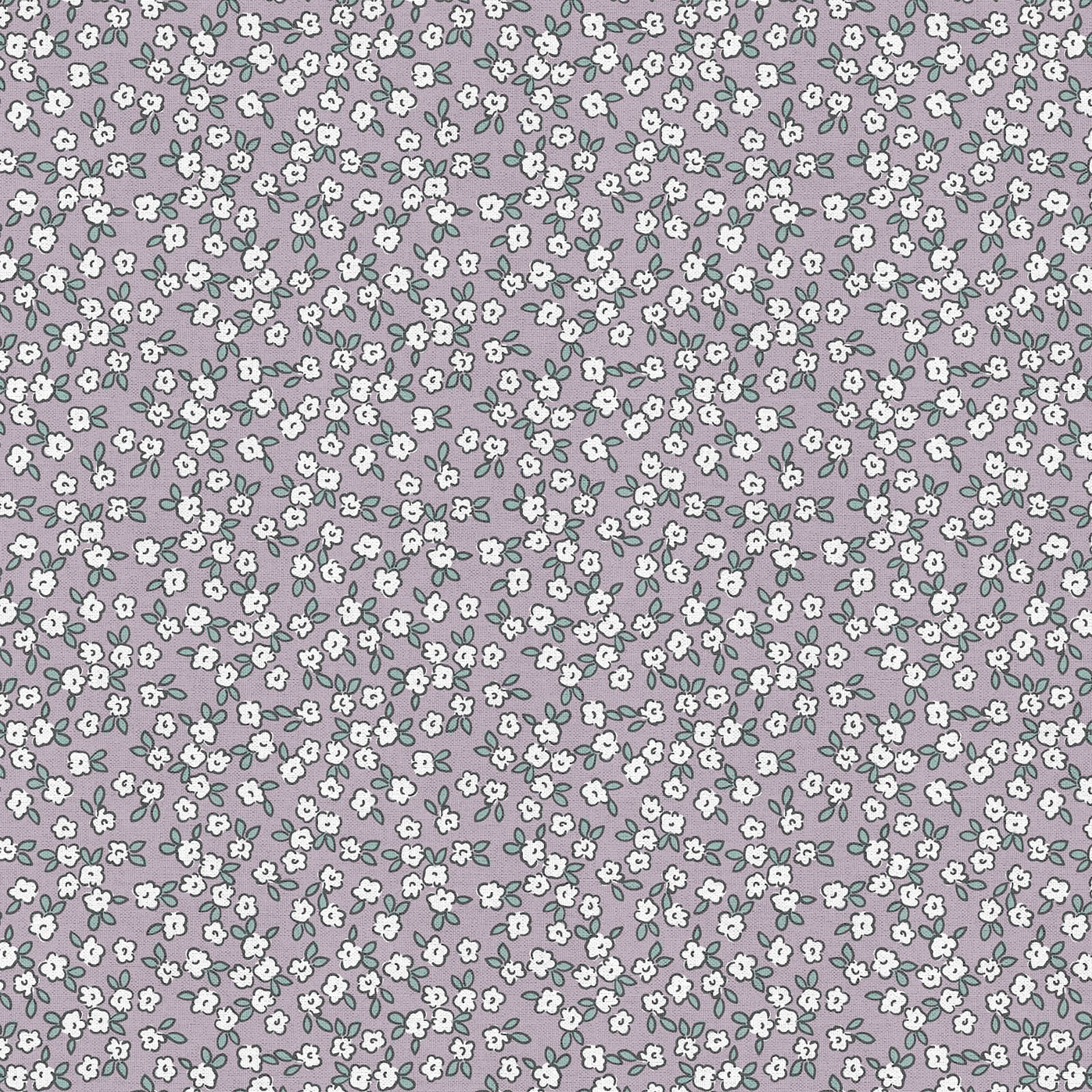 Fabric Editions Purple Peekaboo Blooms Cotton Fabric