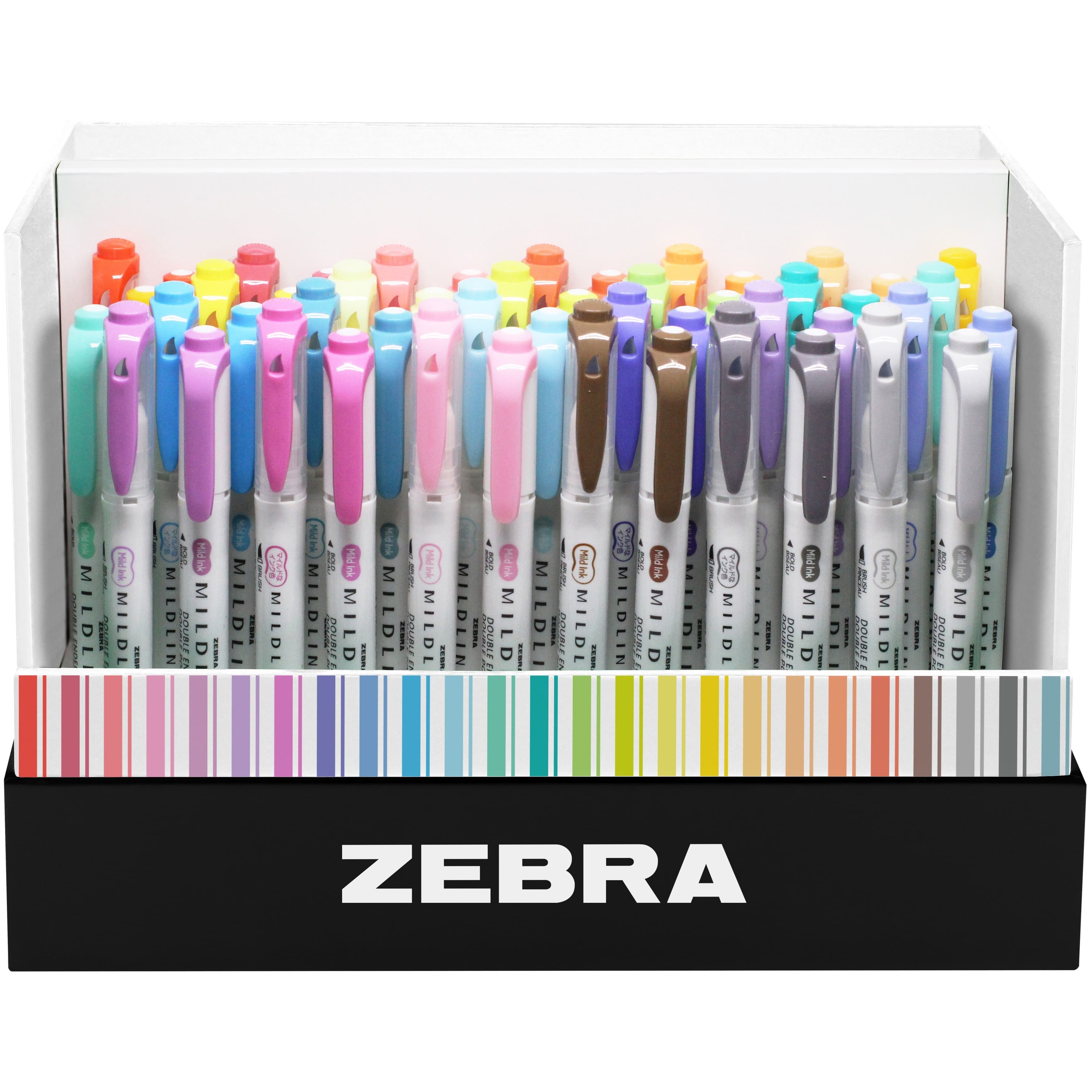  Zebra Pen Mildliner Double Ended Brush Pen, Brush and Point  Tips, Assorted Ink Colors, 25-Pack, Multicolor (79125) : Office Products