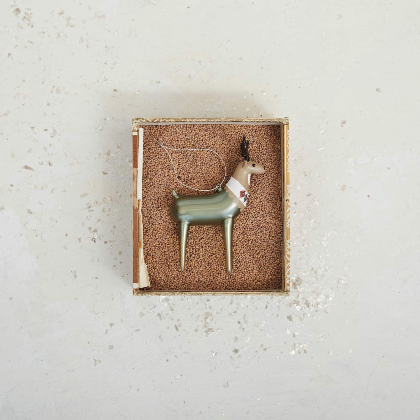 Hello Honey&#xAE; 5.25&#x22; Glass Deer Ornament with Jewels &#x26; Glitter