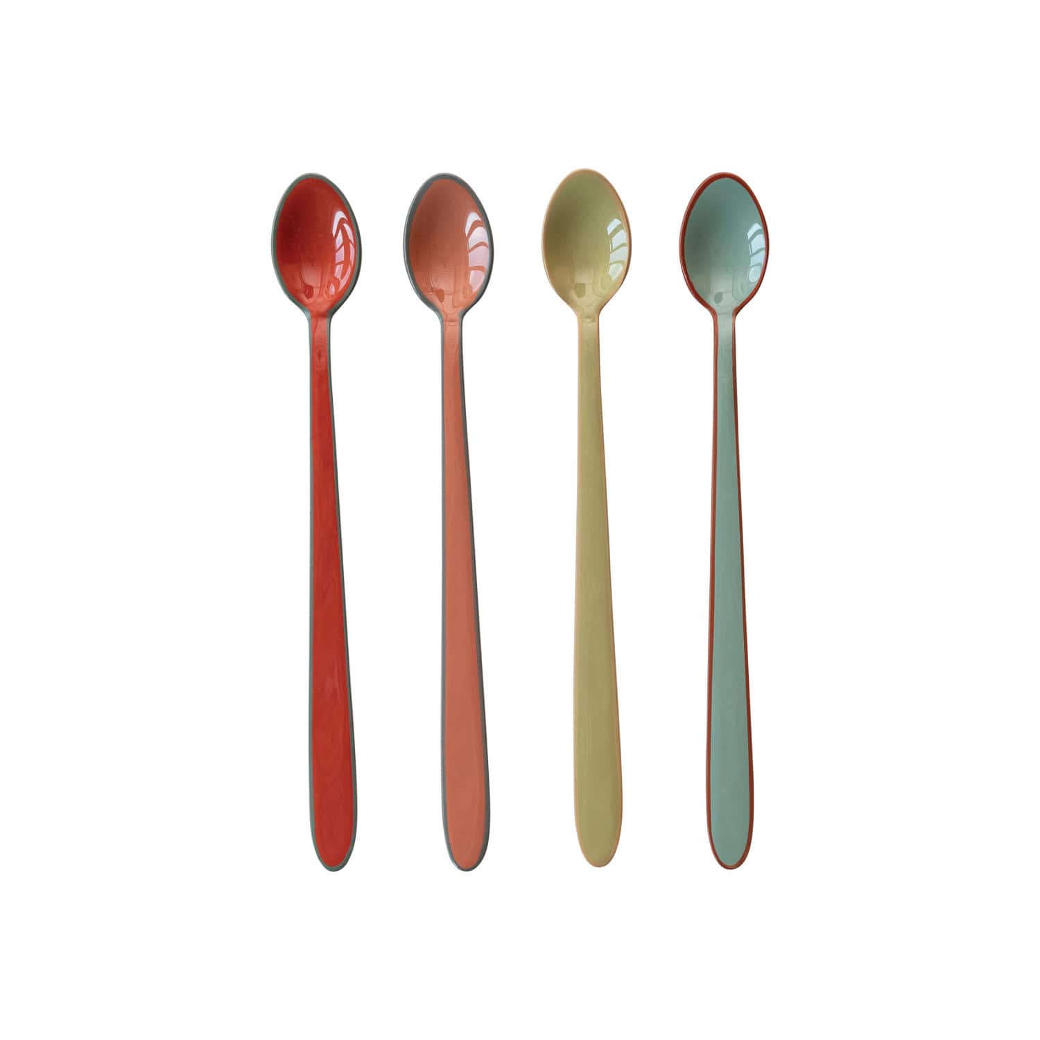 Hello Honey&#xAE; 8&#x22; Multicolor Enameled Stainless Steel Cocktail Spoon Set