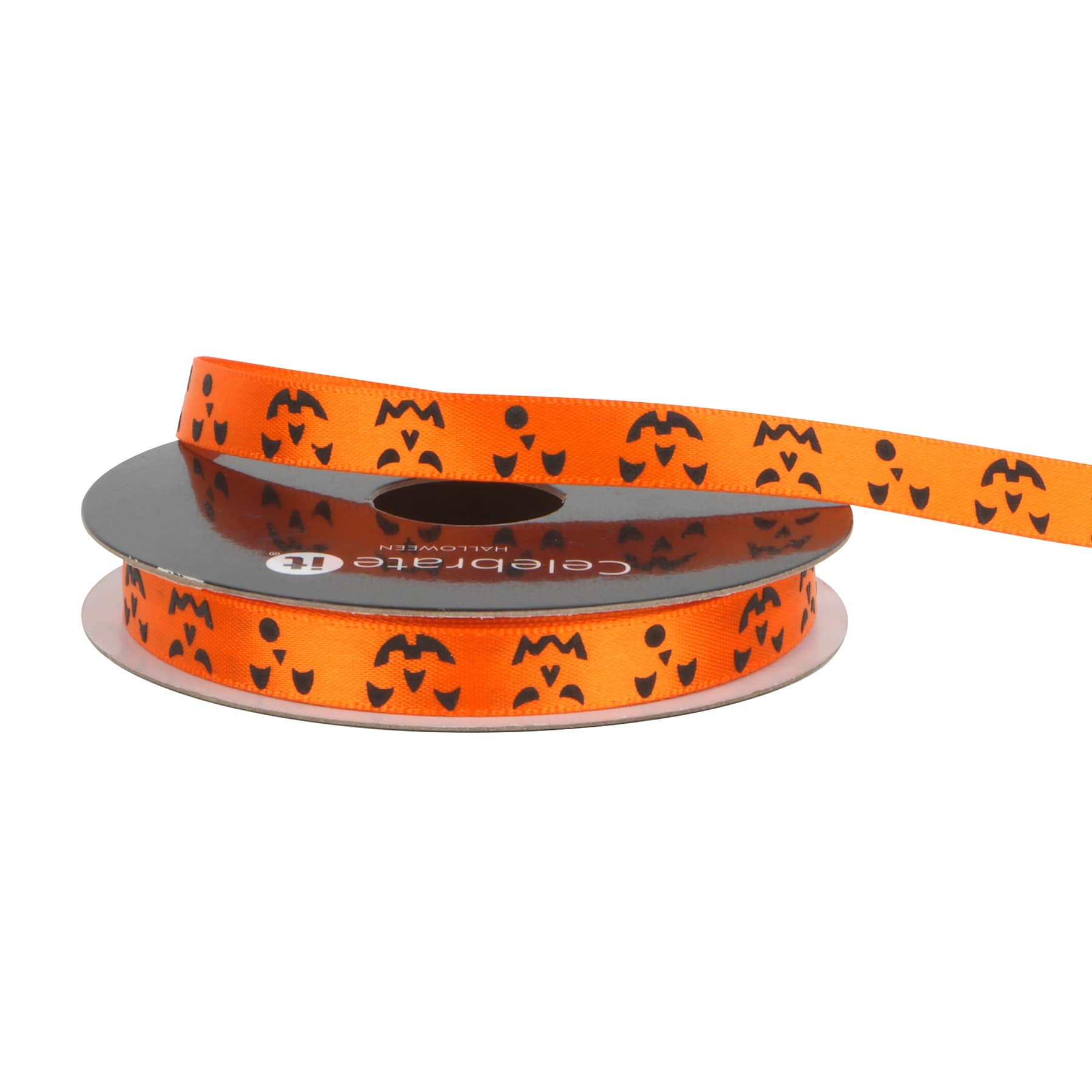 3/8&#x22; x 4yd. Orange Faces Ribbon by Celebrate It&#xAE; Halloween