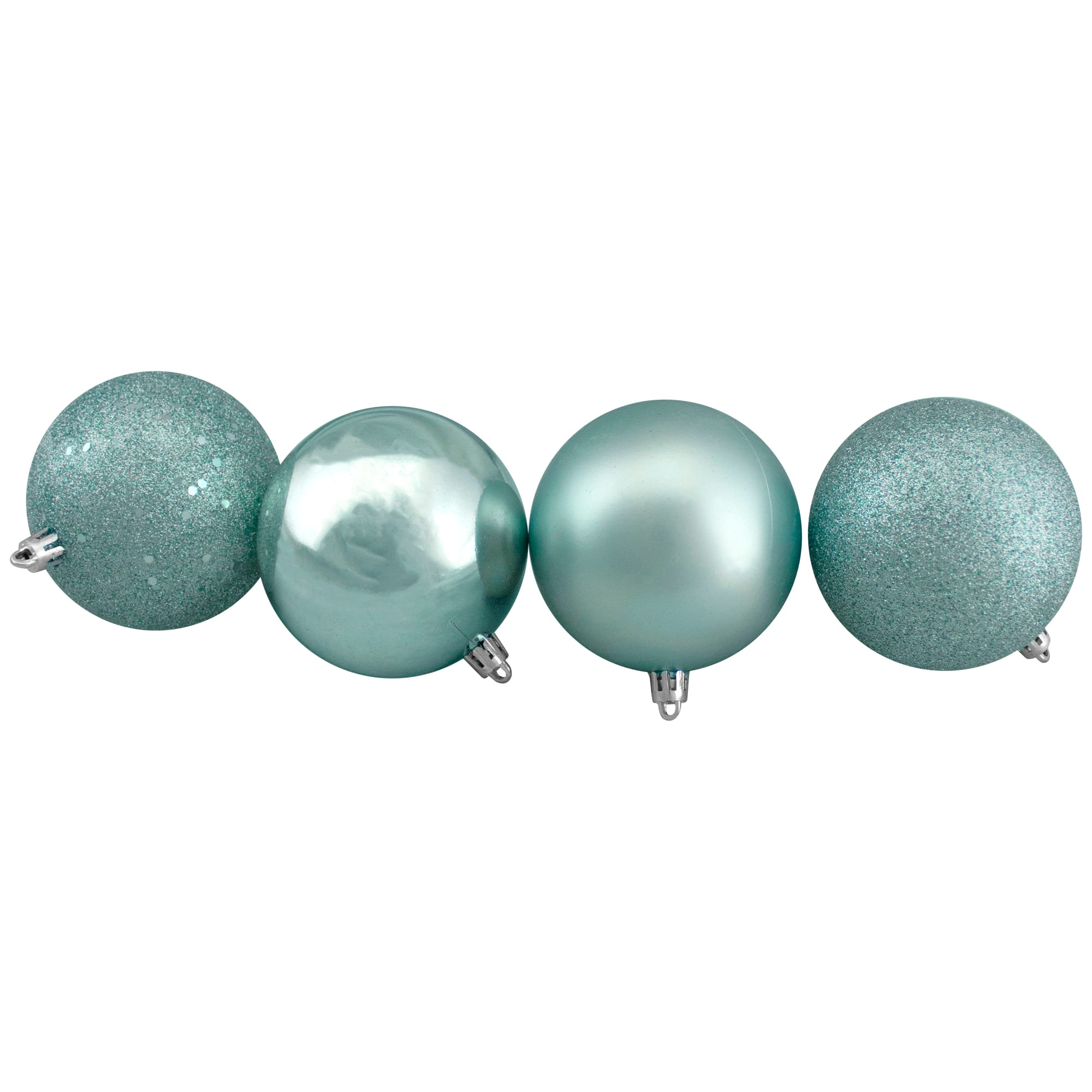 32ct. 3.25&#x22; Mermaid Blue 4-Finish Shatterproof Christmas Ball Ornaments