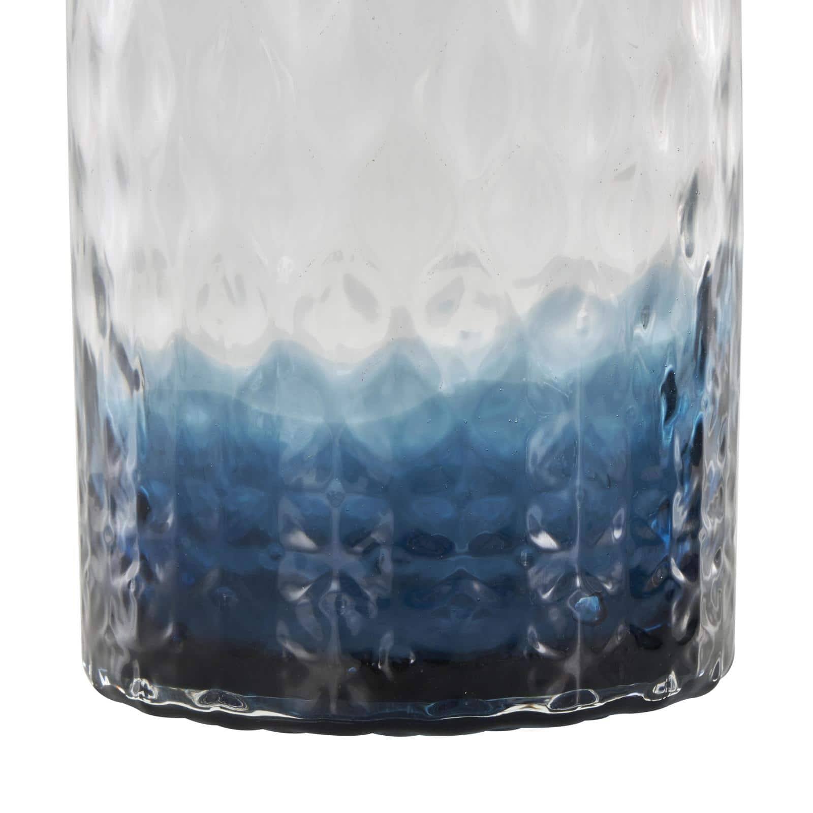 Glass Geometric Faceted Ombre Decorative Jars with Diamond Knobs, 2ct.