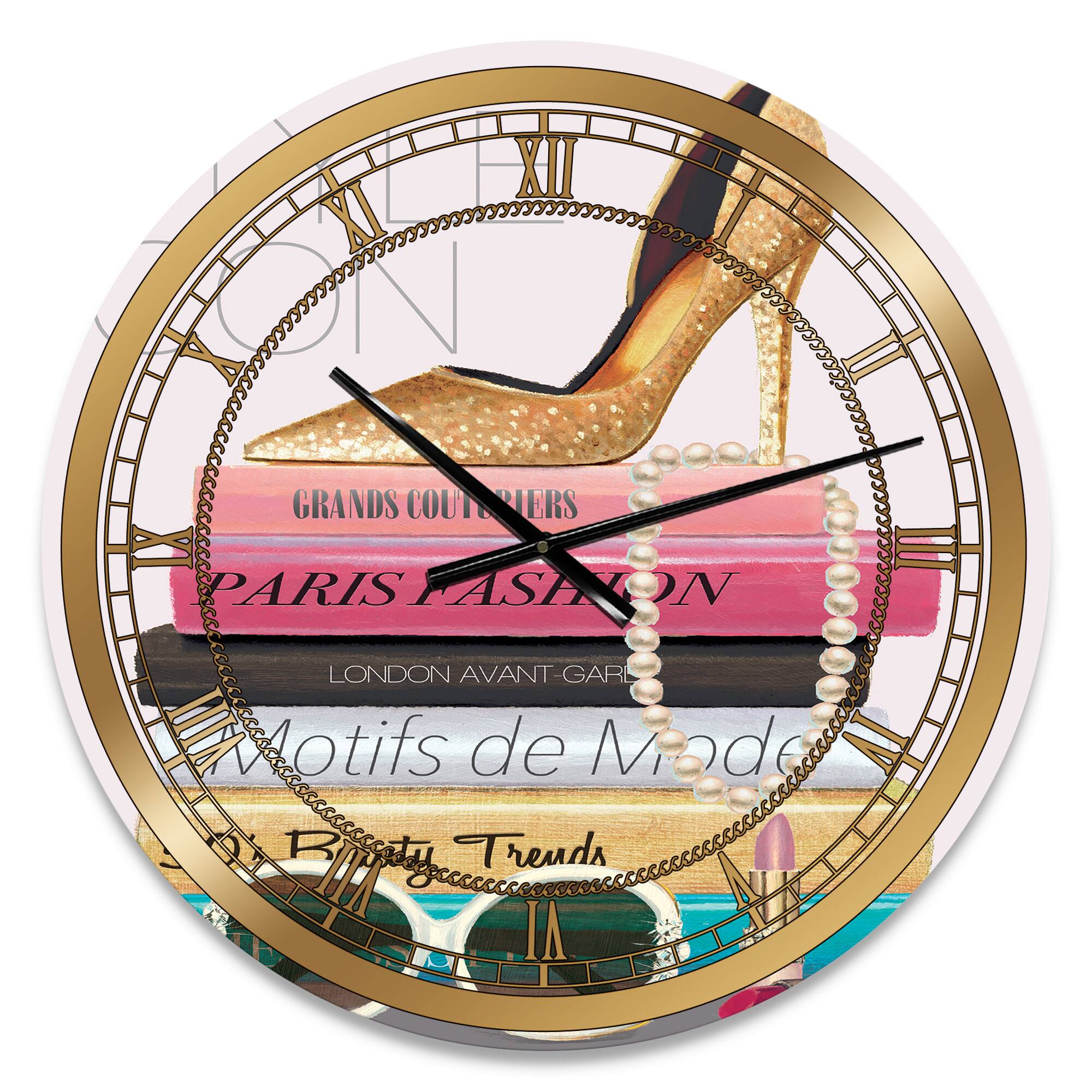 Designart 'Paris Glamourous Gold Style Iv Glam Wall Clock