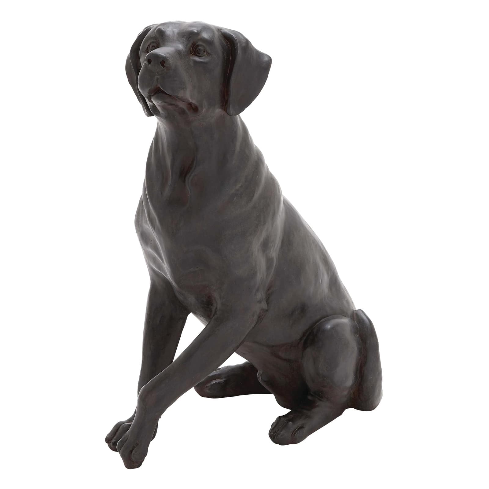 20&#x22; Brown Traditional Polystone Dog Sculpture