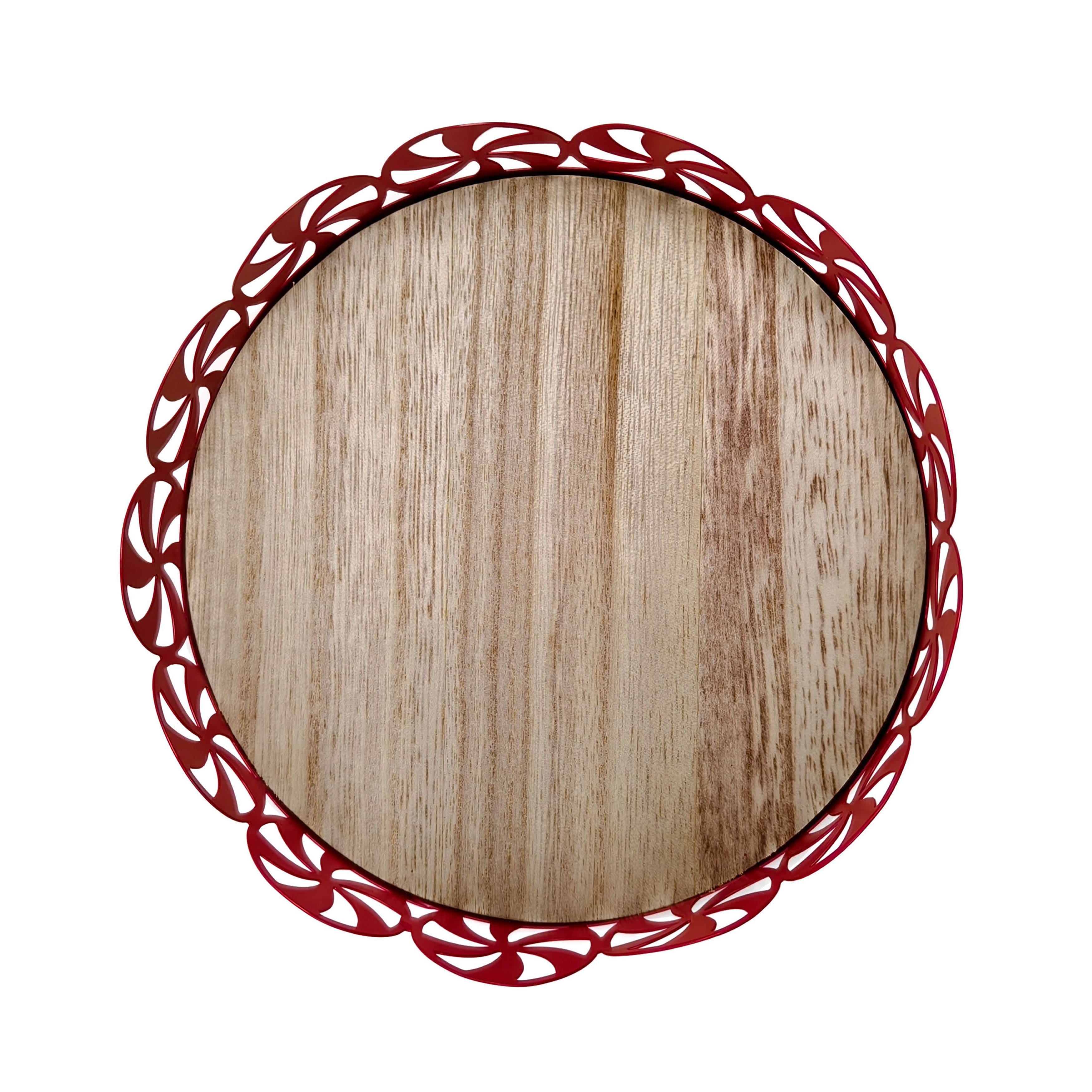 6&#x22; Red Metal Peppermint Tray by Ashland&#xAE;