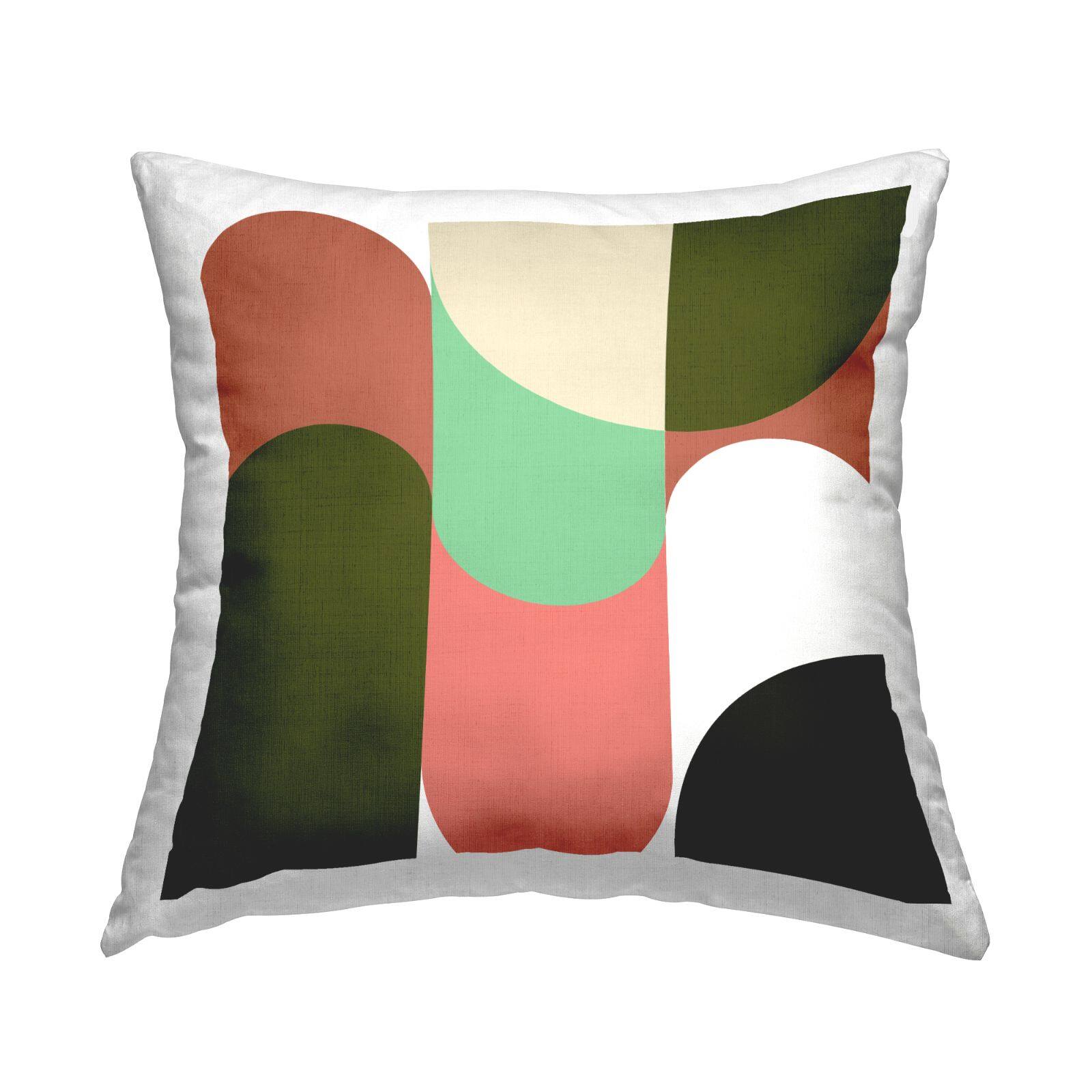 Green geometric throw discount pillows