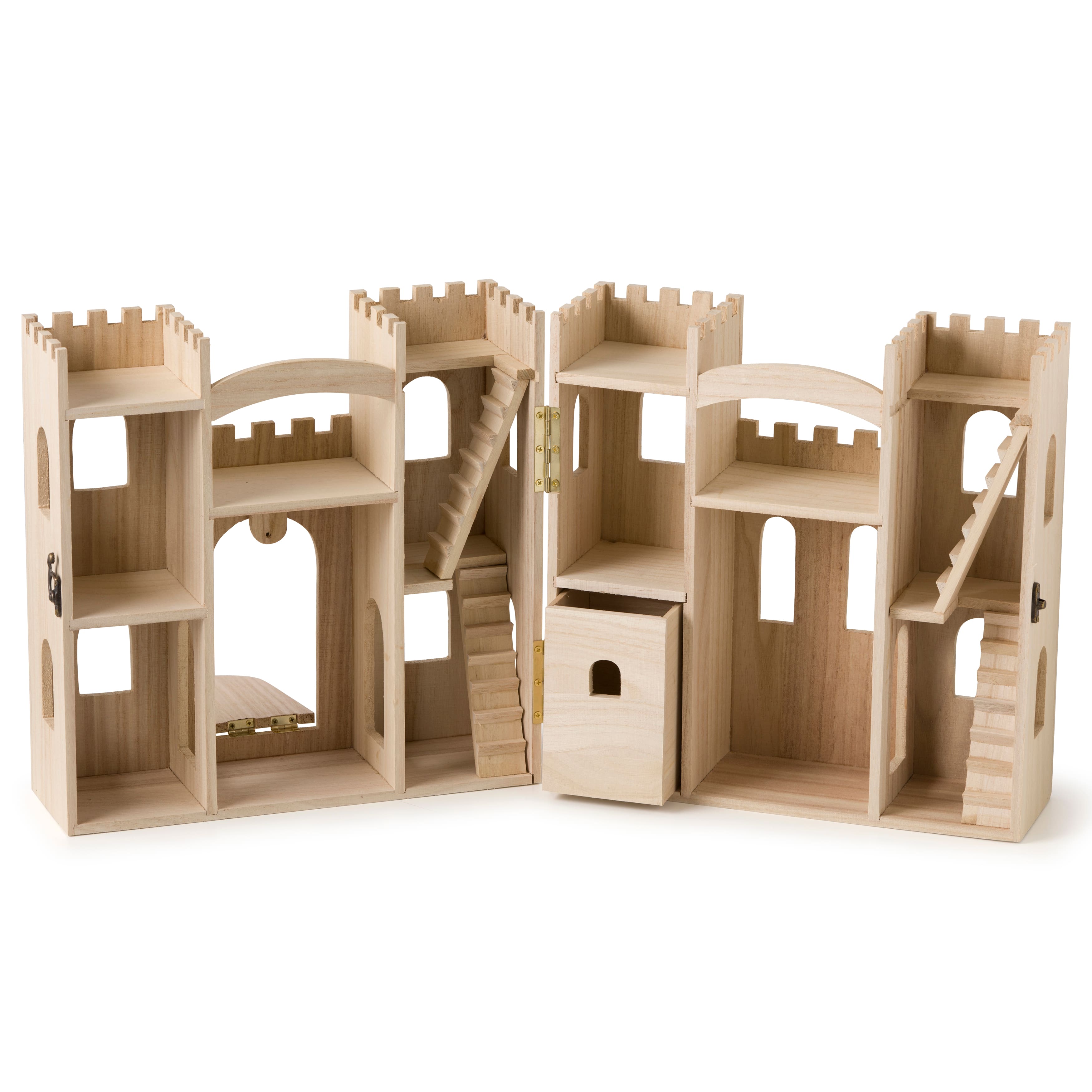 6 Pack: 12.5&#x22; Wood Castle Dollhouse by Make Market&#xAE;