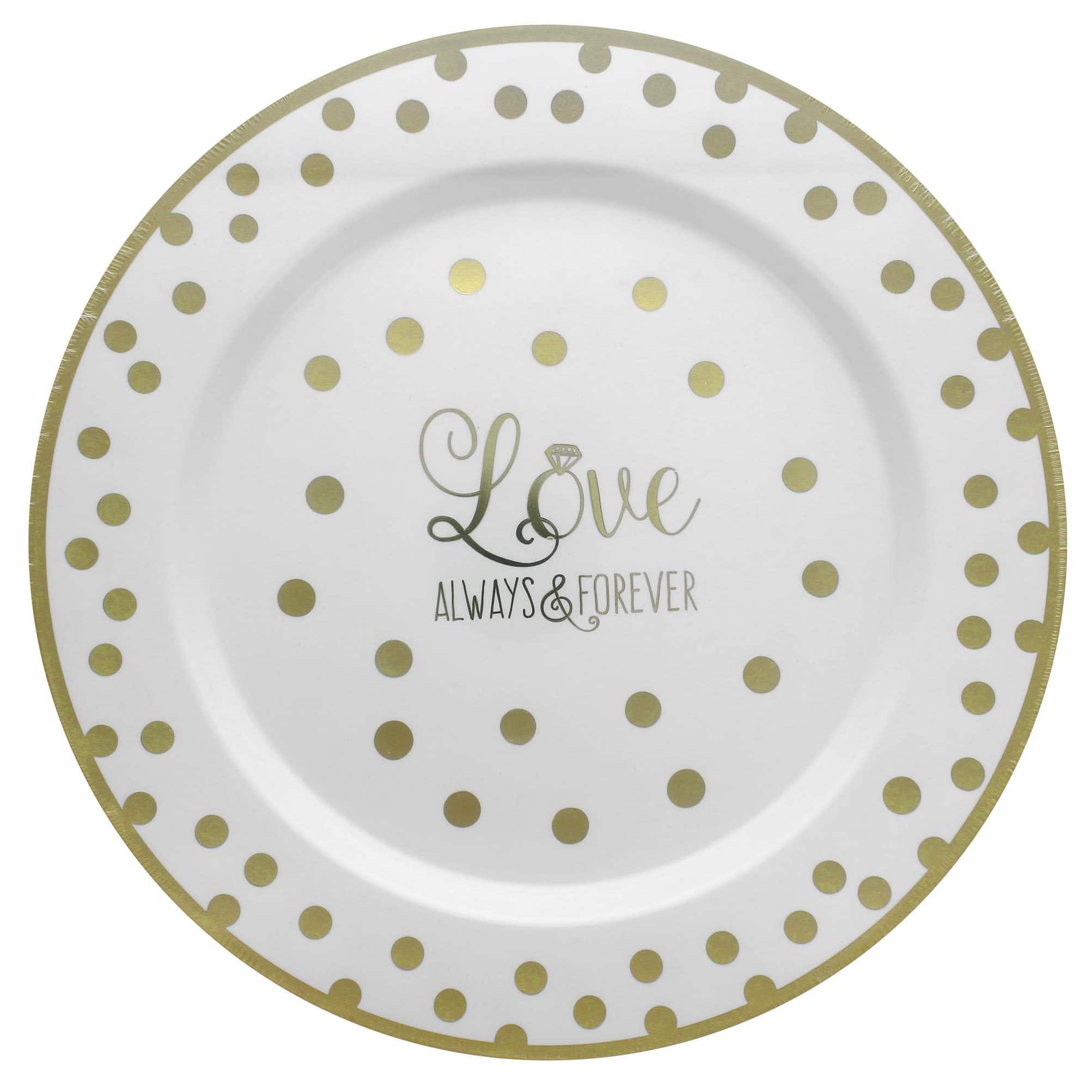 10.25&#x22; Love Round Plastic Plates, 10ct.