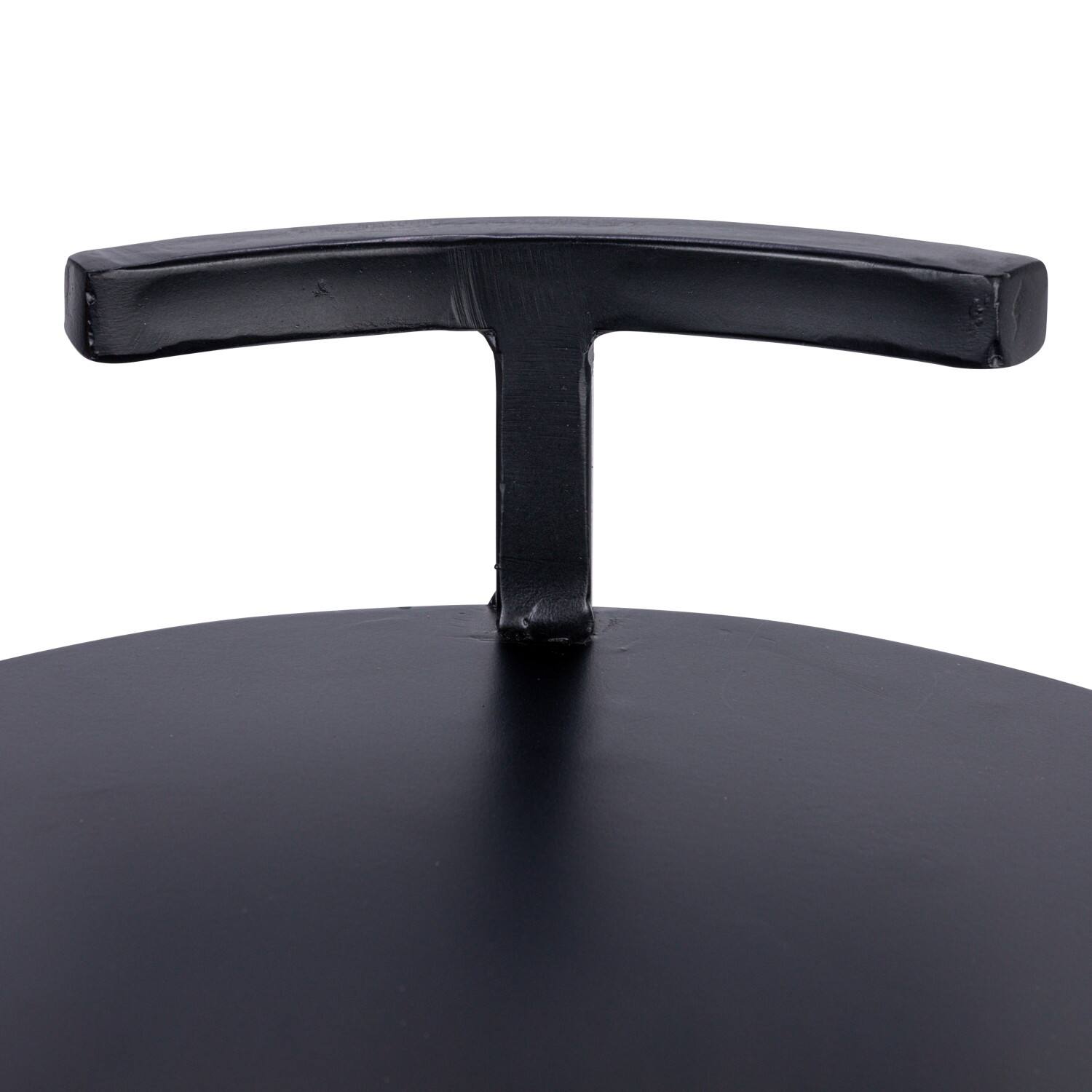 Hello Honey® 2ft. Round Matte Black Metal Table with Handle
