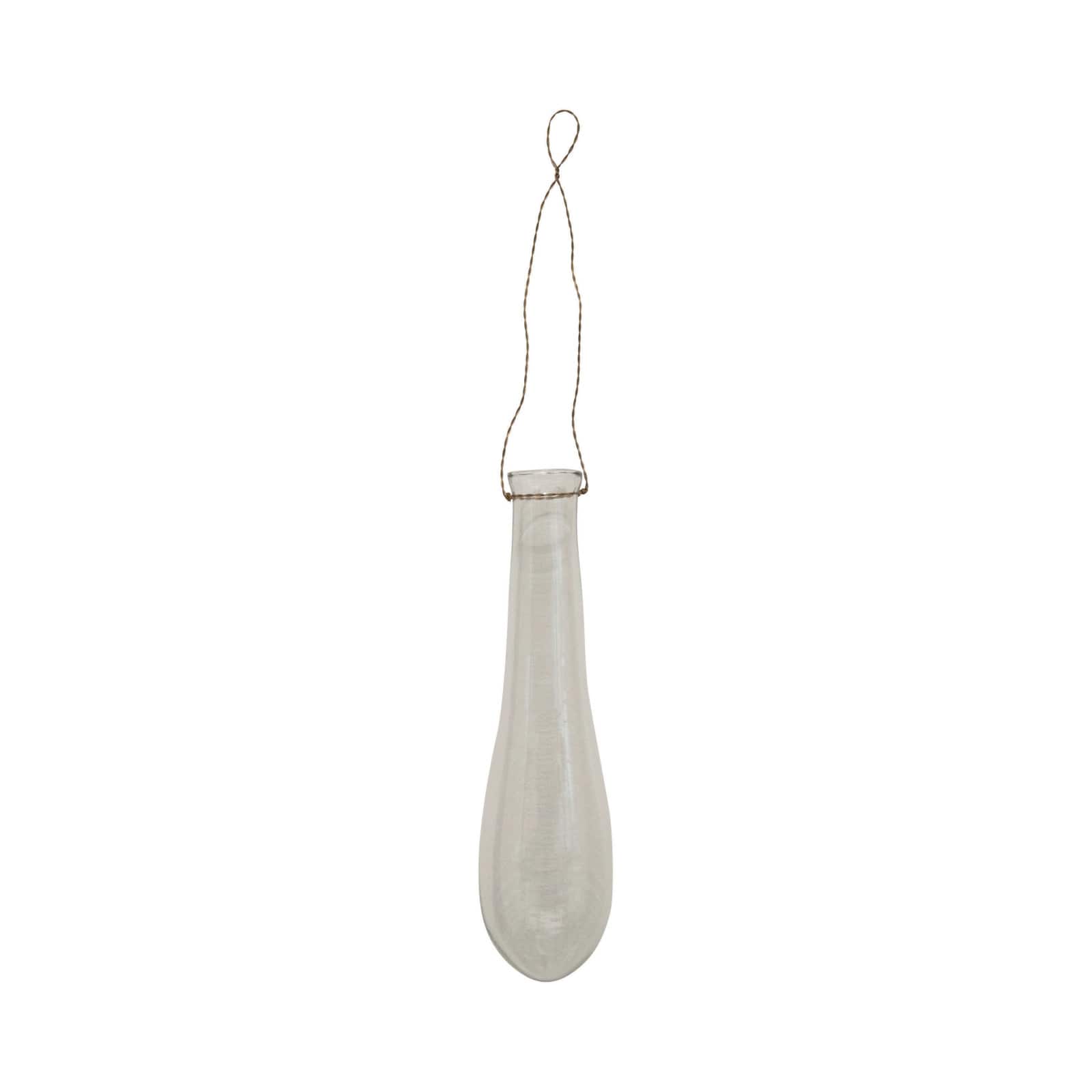 Hello Honey® 12" Hanging Glass Teardrop Vase
