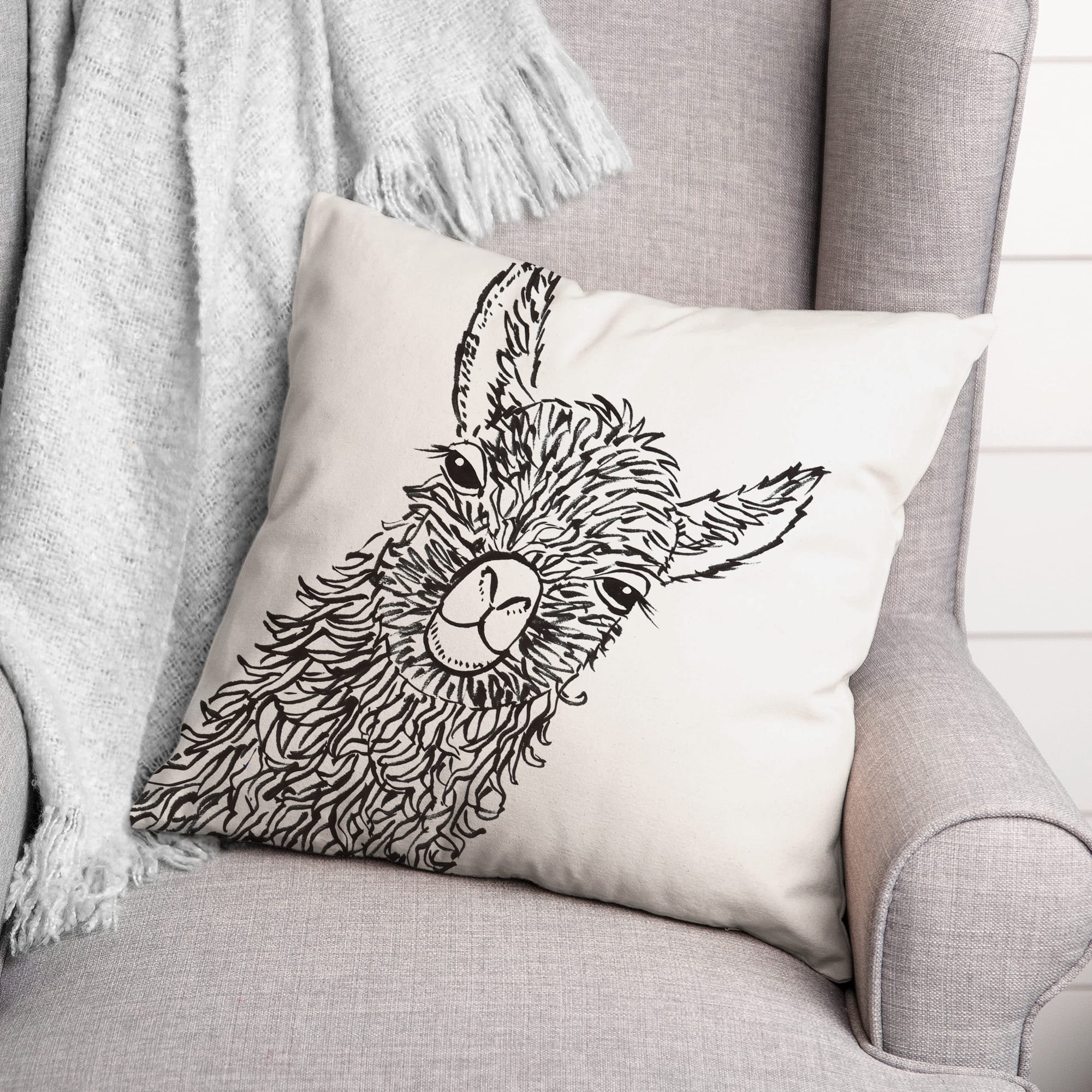 Llama Sweet Cheeks 18" x 18" Indoor/Outdoor Pillow