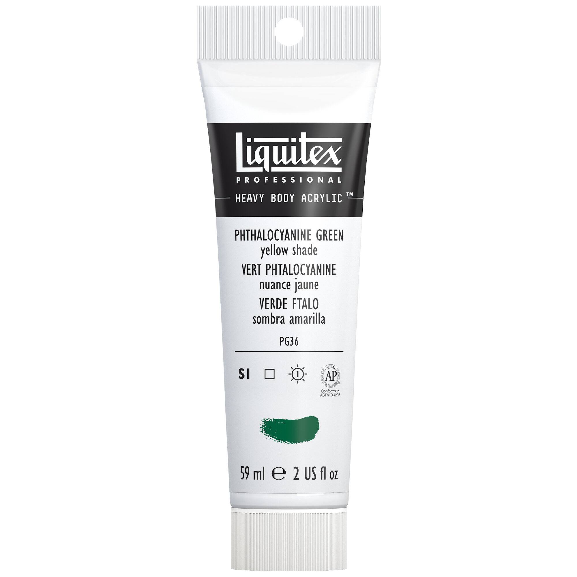 Liquitex Heavy Body Artist Acrylic Paint, 2 oz in Phthalo Green (Yellow Shade)