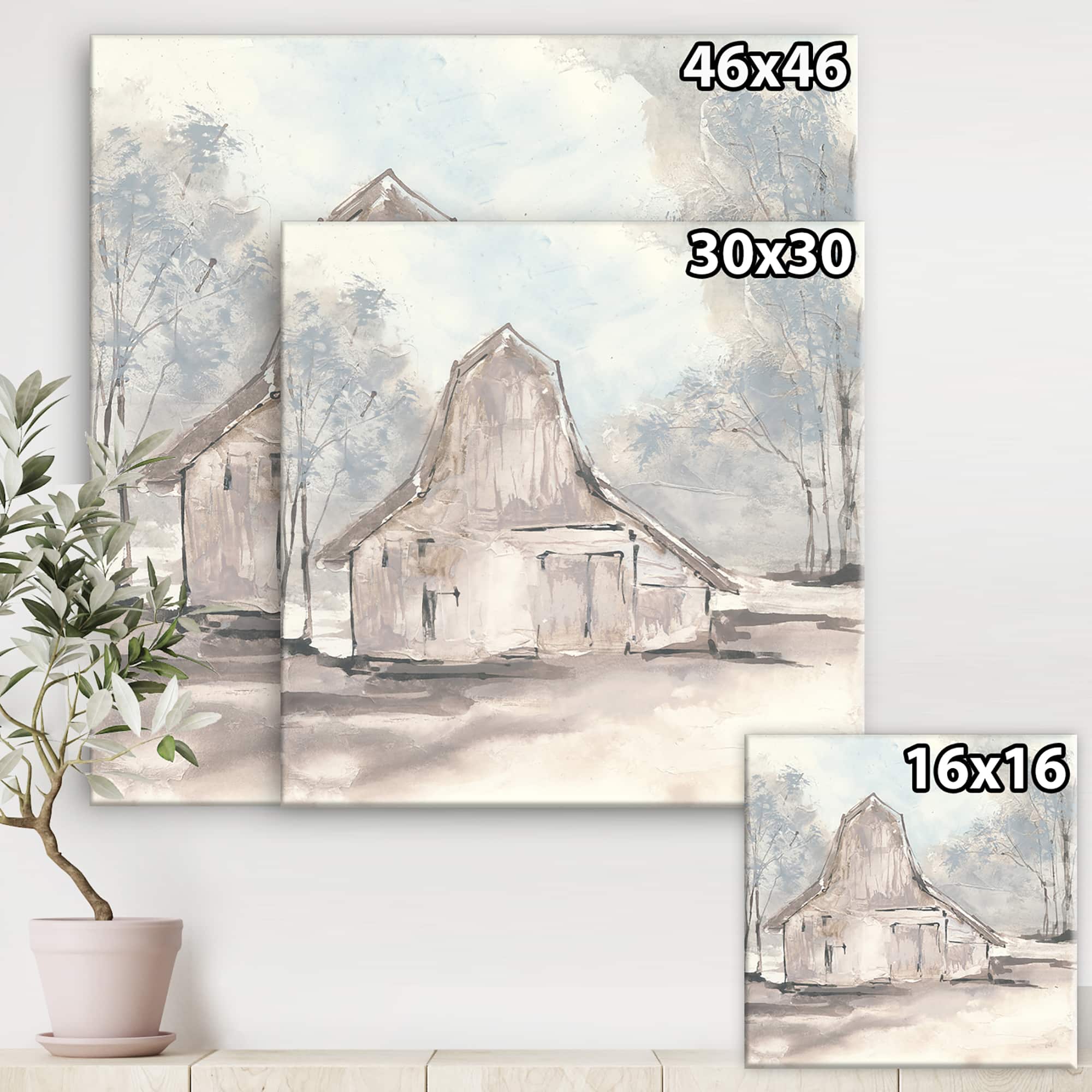 Designart - Farmhouse Barn Grey VI - Modern Farmhouse Canvas Artwork
