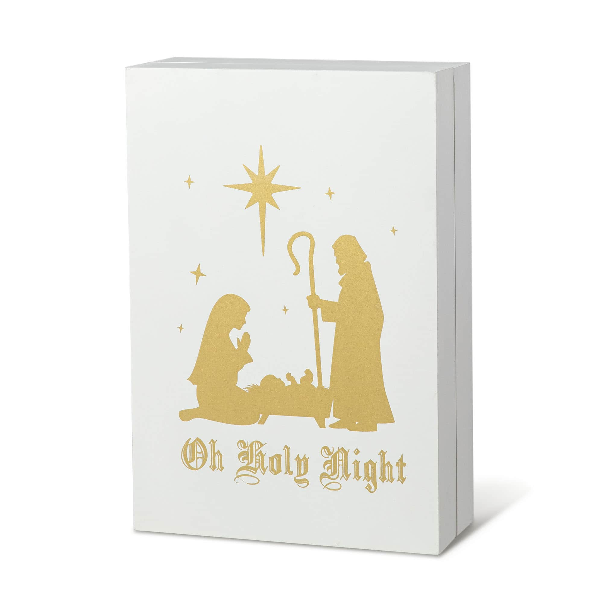 Glitzhome&#xAE; 17&#x22; Lighted Christmas Nativity Advent Calendar D&#xE9;cor