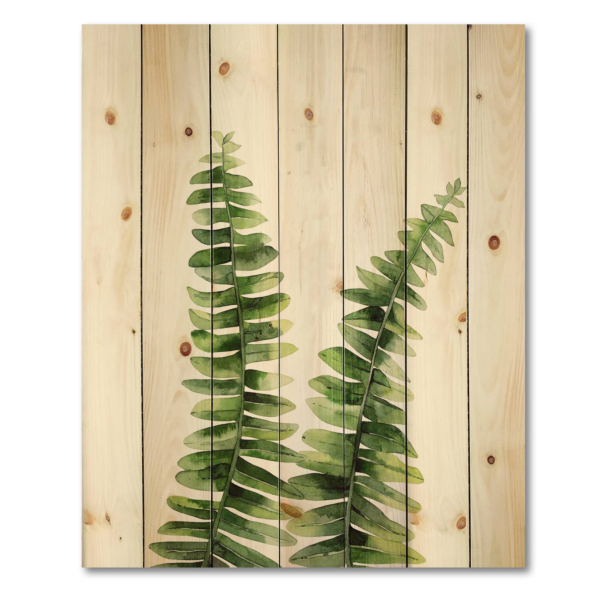 Designart - Fern Plant In Greenbotanical Detail