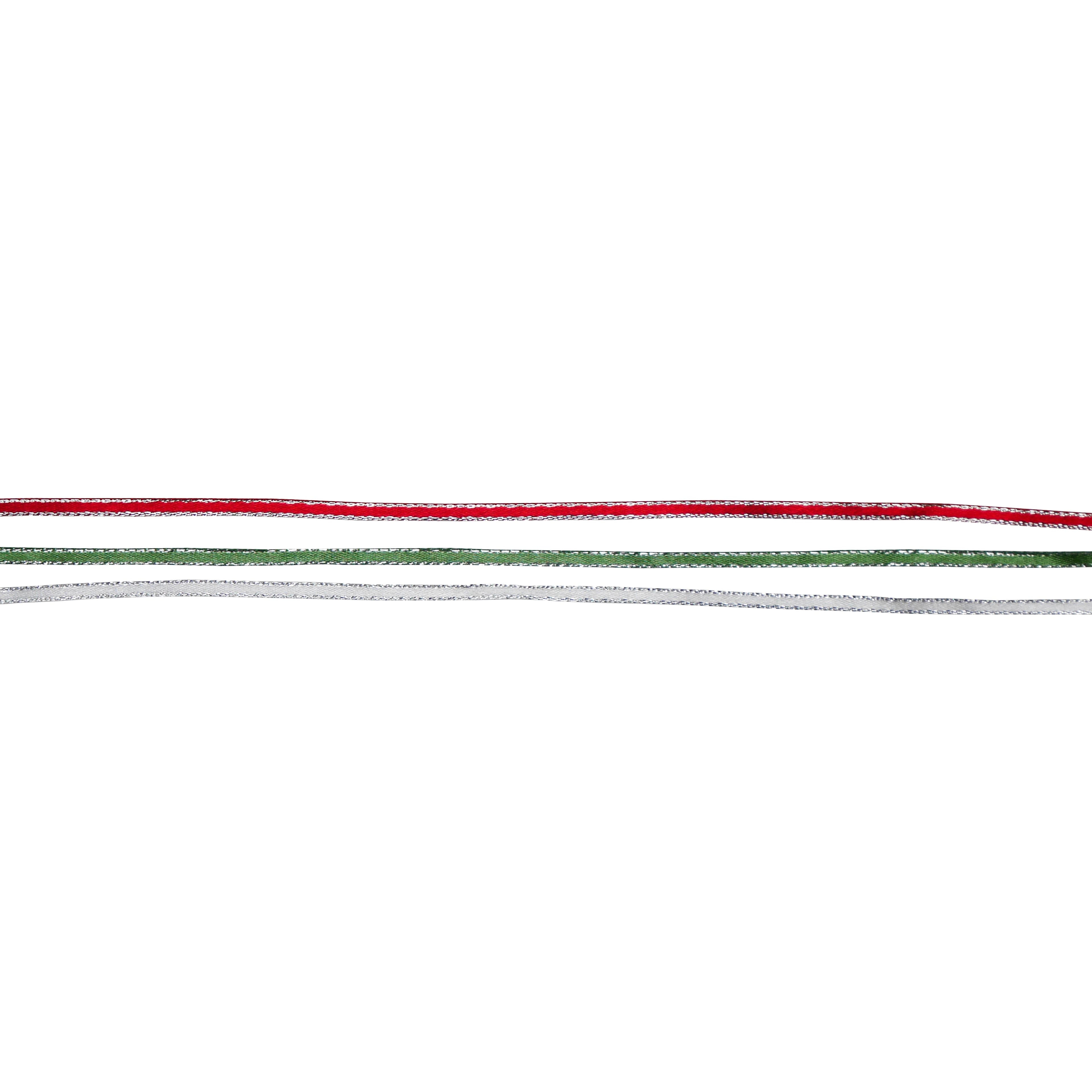 1/8&#x22; x 36ft. Green, Red &#x26; White Trim Ribbons by Celebrate It&#xAE;