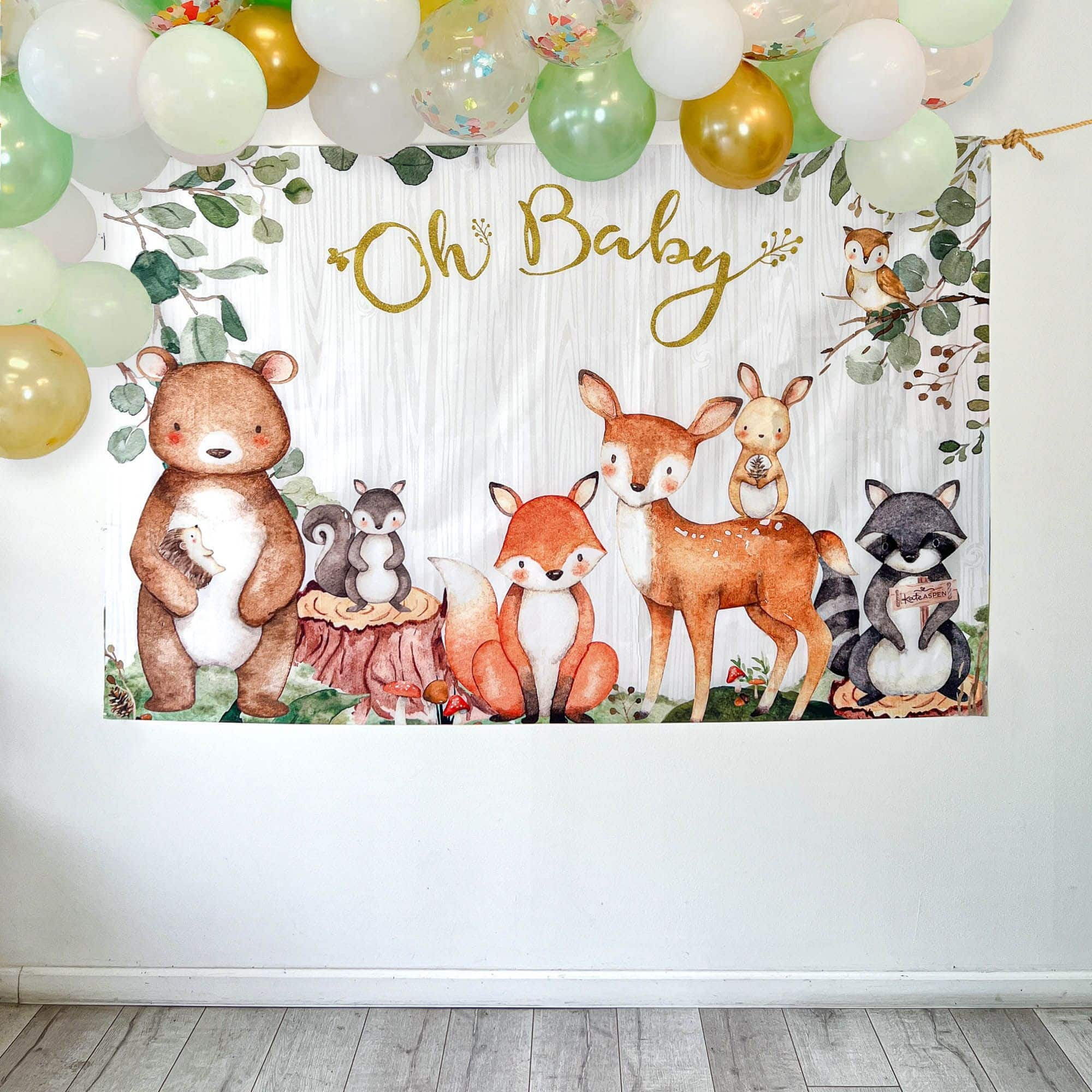 Kate Aspen&#xAE; Woodland Baby&#xA0;Shower Photo Backdrop