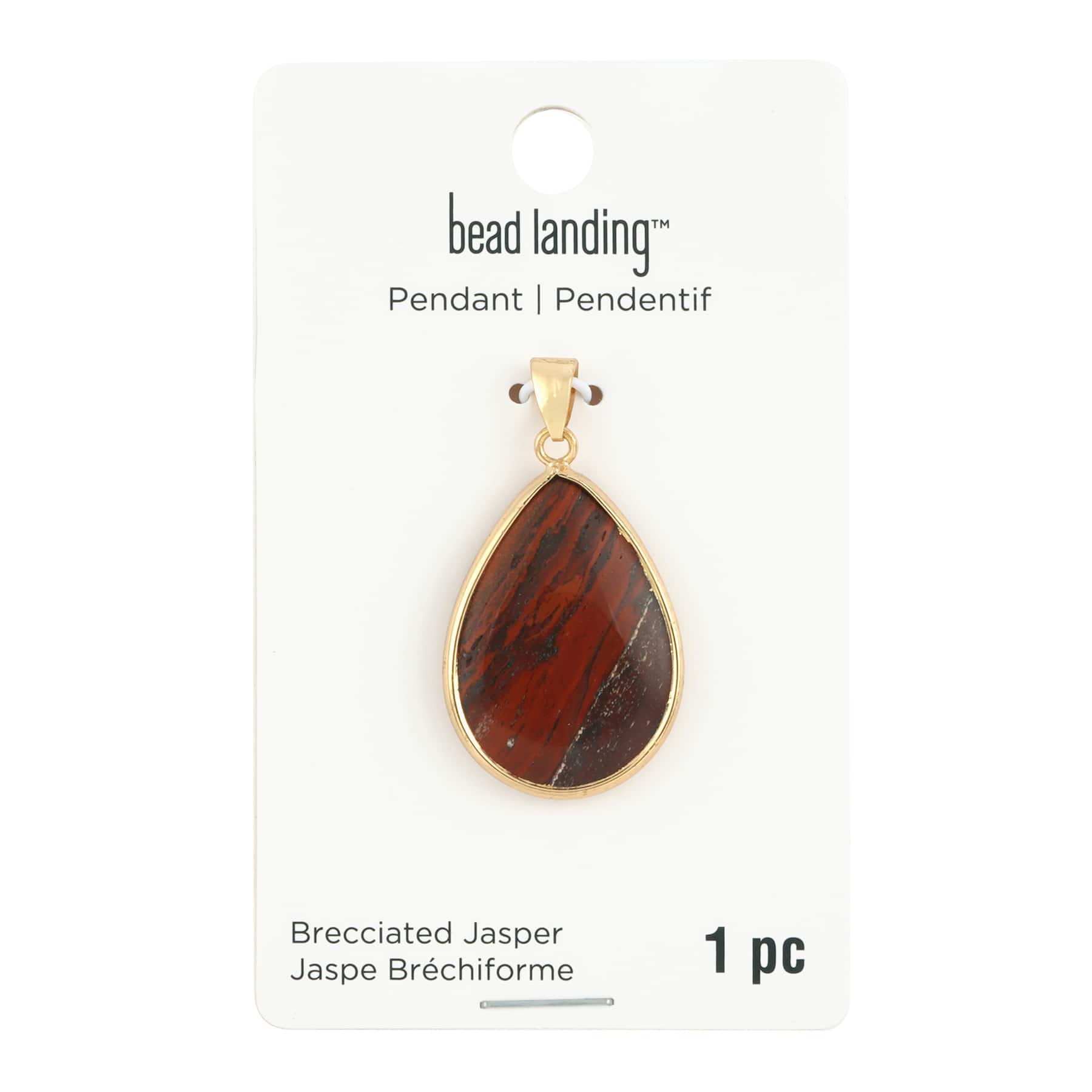 Red Brecciated Jasper Teardrop Pendant by Bead Landing&#x2122;