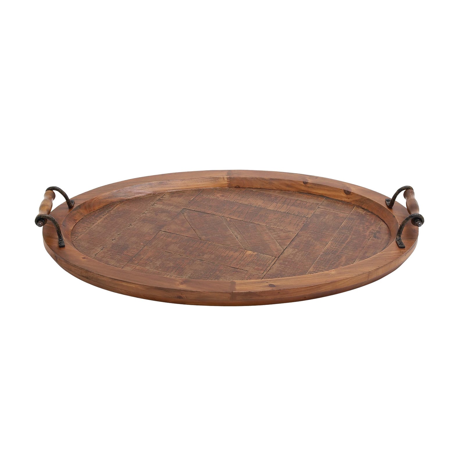 29&#x22; Natural Brown Wood Rustic Tray