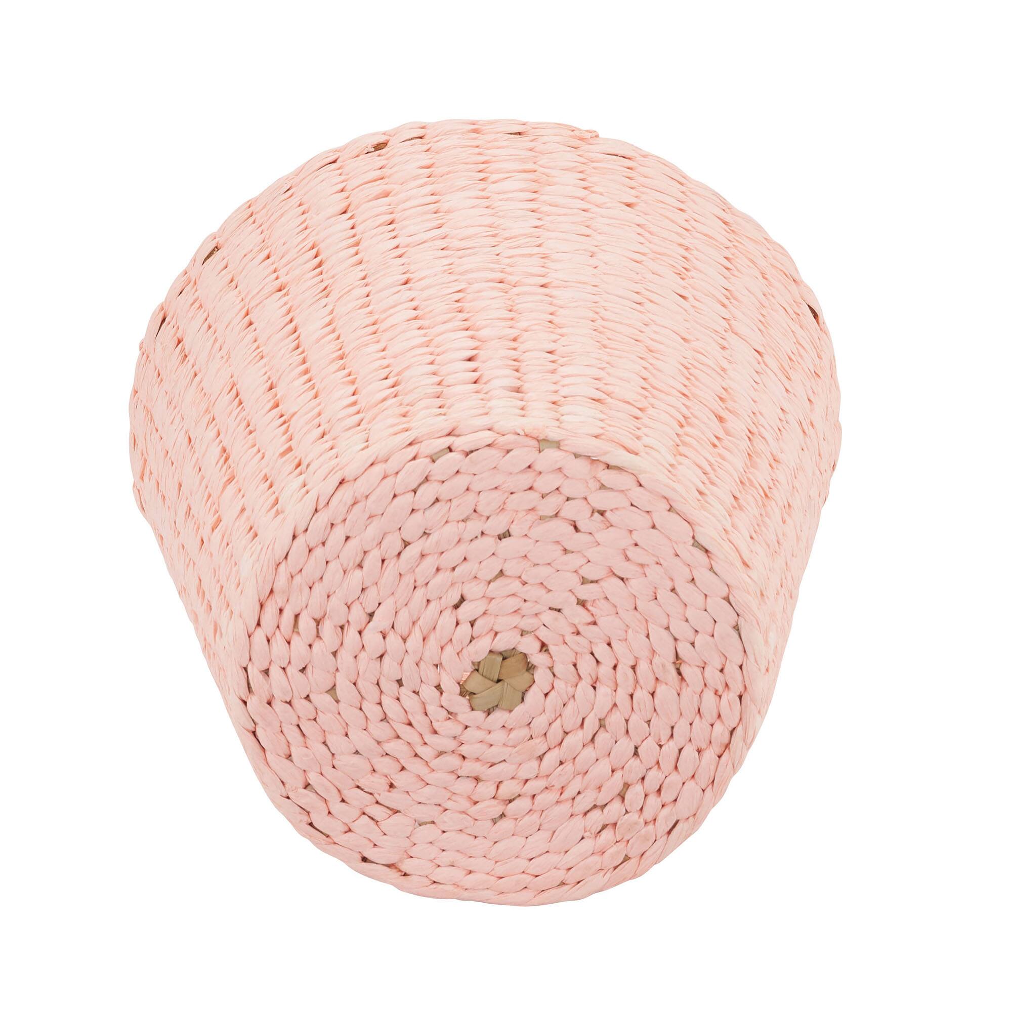 Household Essentials Pink Woven Paper Rope Waste Basket