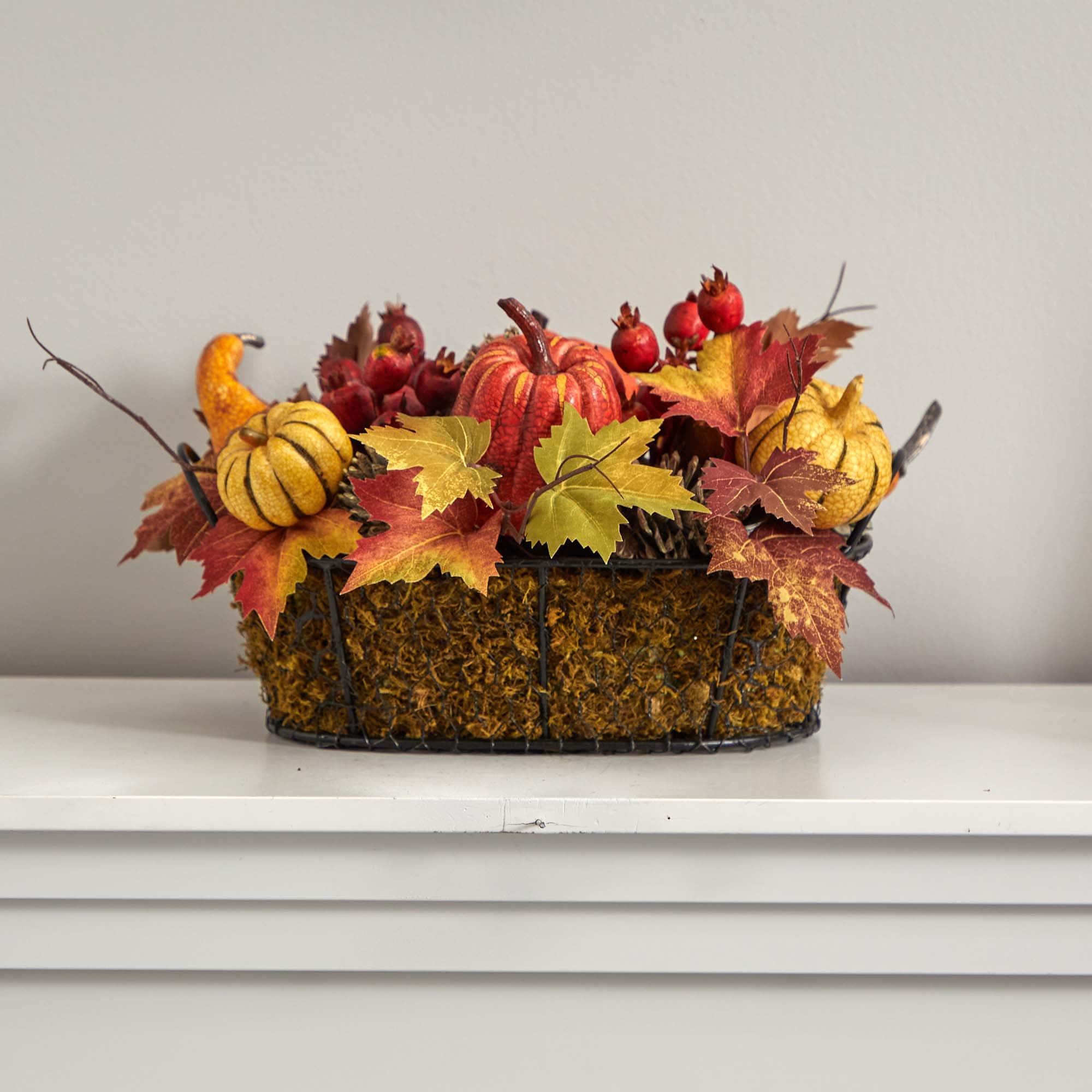 17&#x22; Pumpkin, Gourd, Berry &#x26; Maple Leaf Arrangement