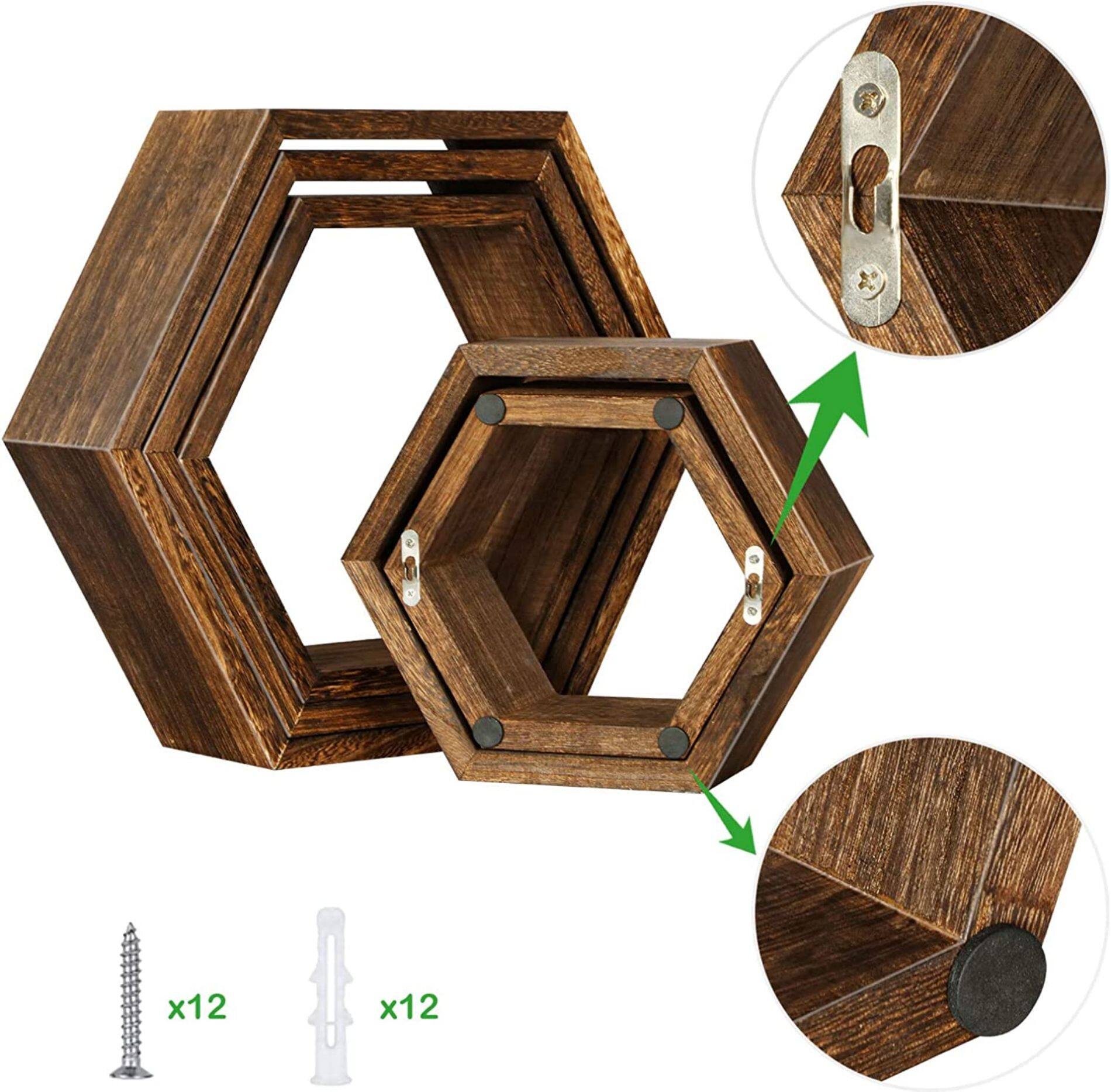 NEX™ Hexagon Floating Honeycomb Shelves Set