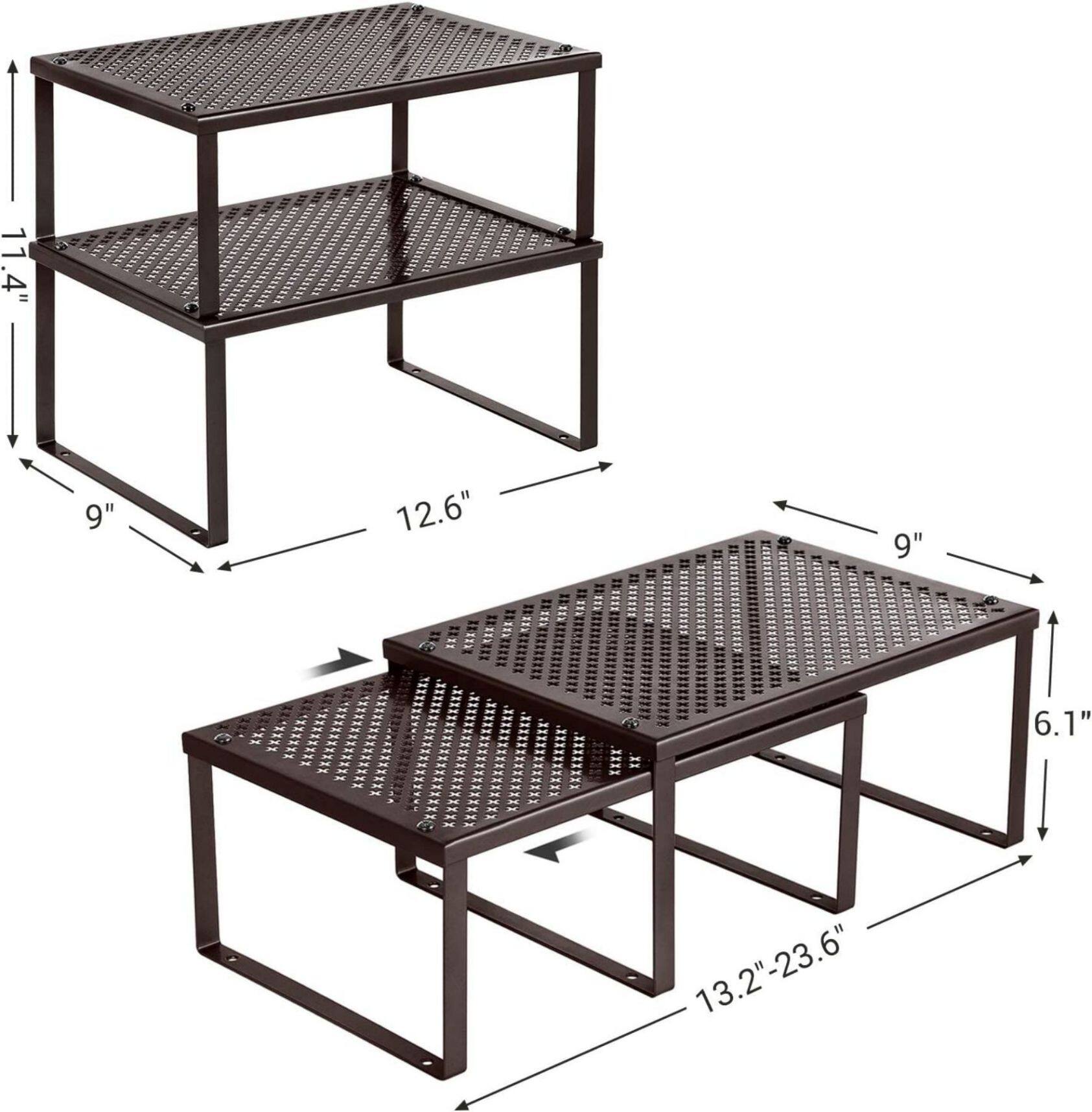 NEX™ Expandable & Stackable Kitchen Cabinet & Counter Shelf Organizer, 2ct.