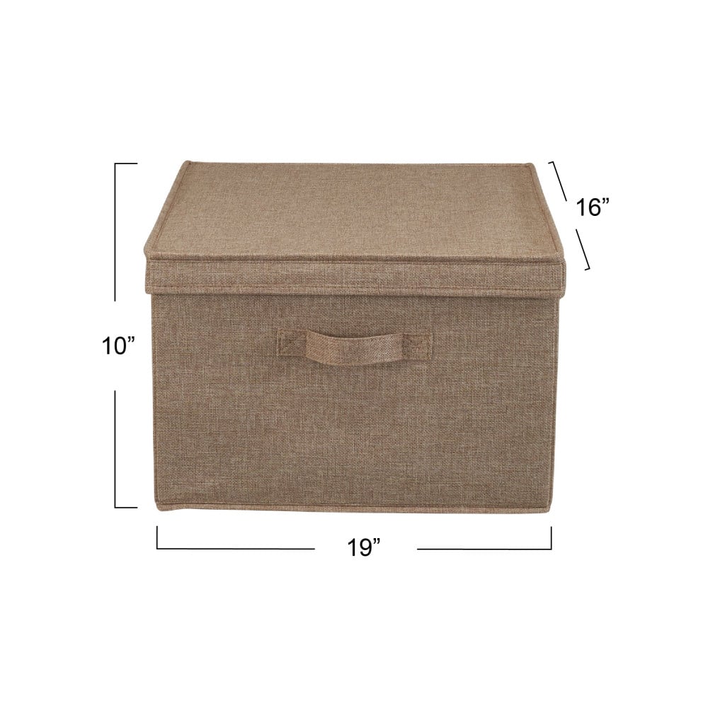 Household Essentials Fabric Storage Bin with Lid, 2ct.