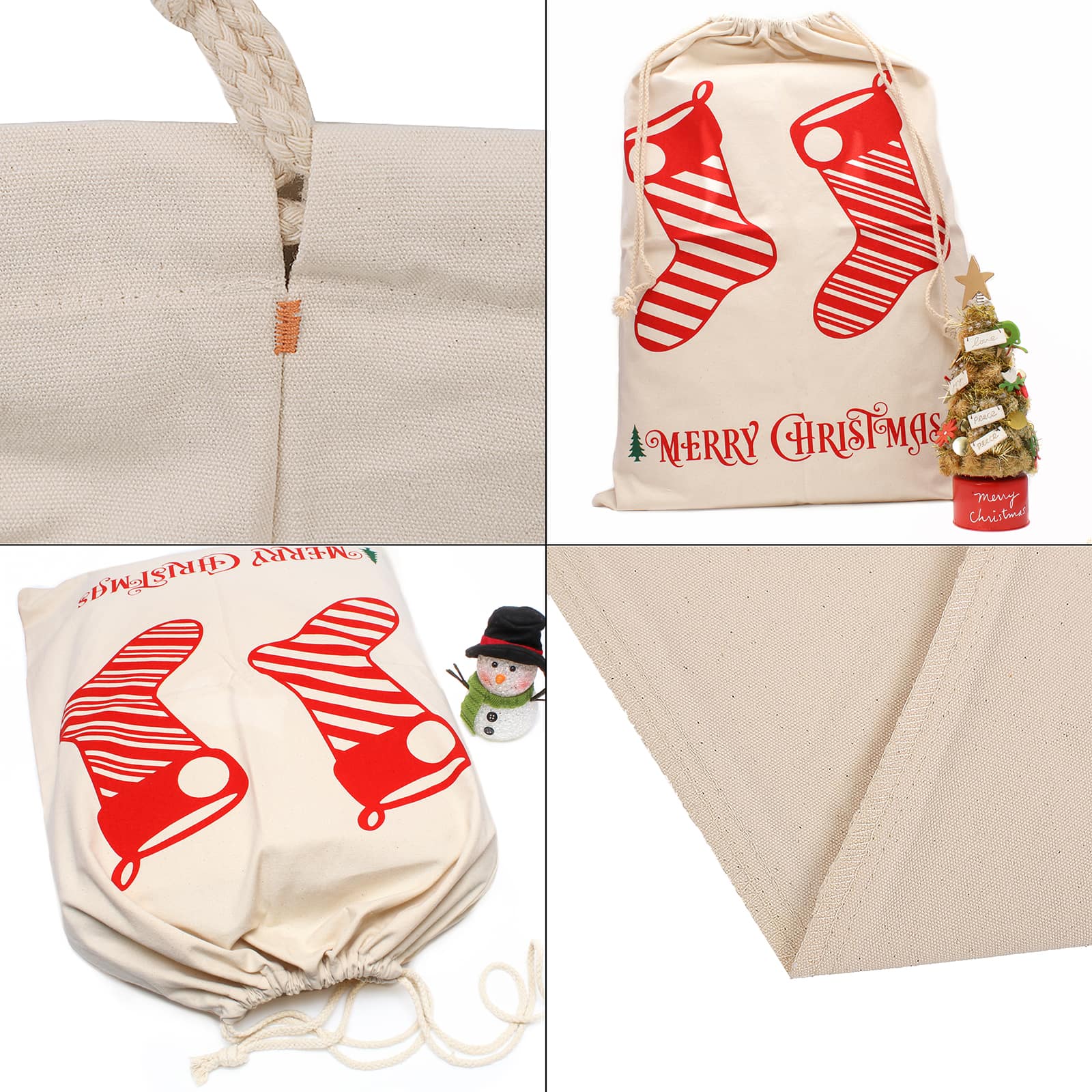 Personality Case™ 19" x 26" Stocking Stuffers Merry Christmas Cotton Sack