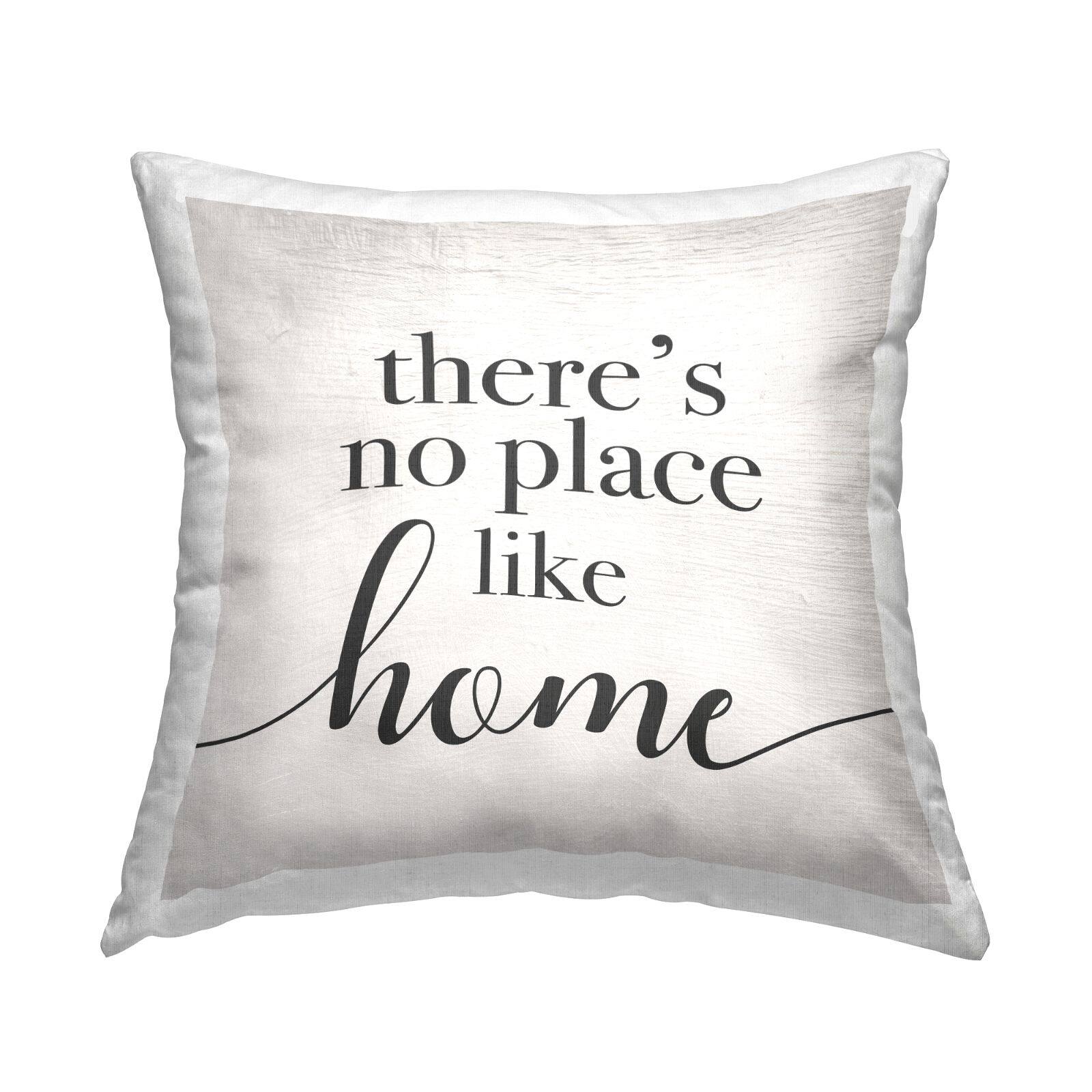 Stupell Industries No Place Like Home Phrase Rustic Farmhouse Pattern Throw Pillow 18" x 18"