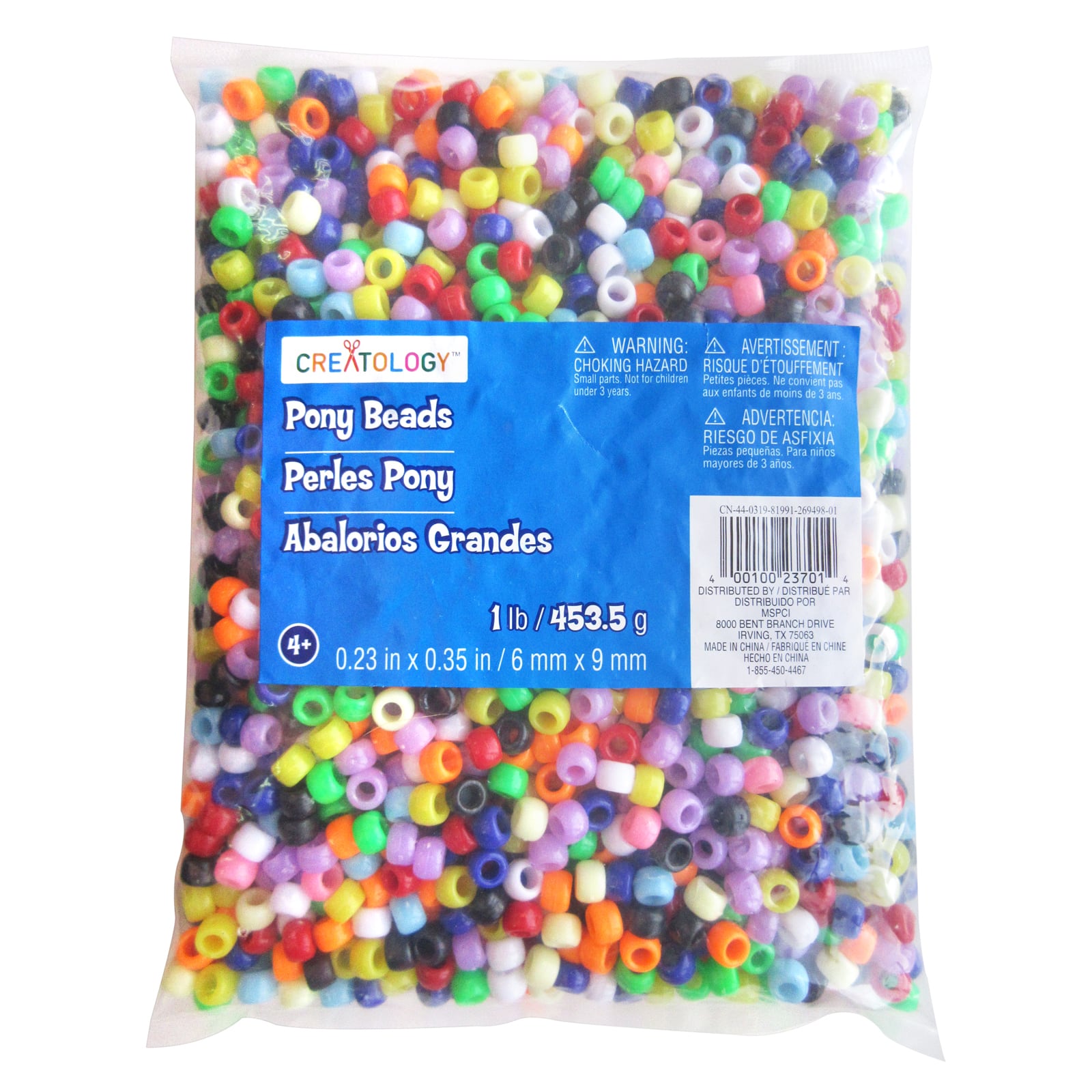 12 Pack: 1lb. Multicolor Pony Beads by Creatology™, 6mm x 9mm