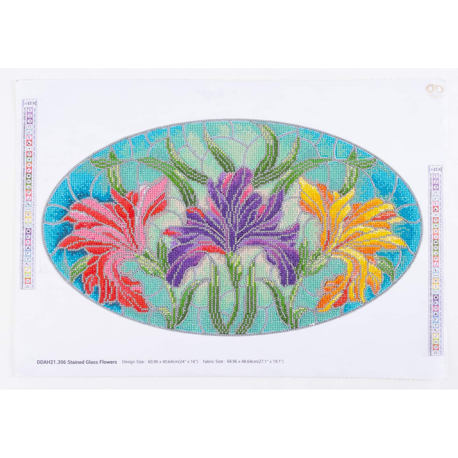 Diamond Dotz® at Home Advanced Stained Glass Flowers Diamond Painting Kit