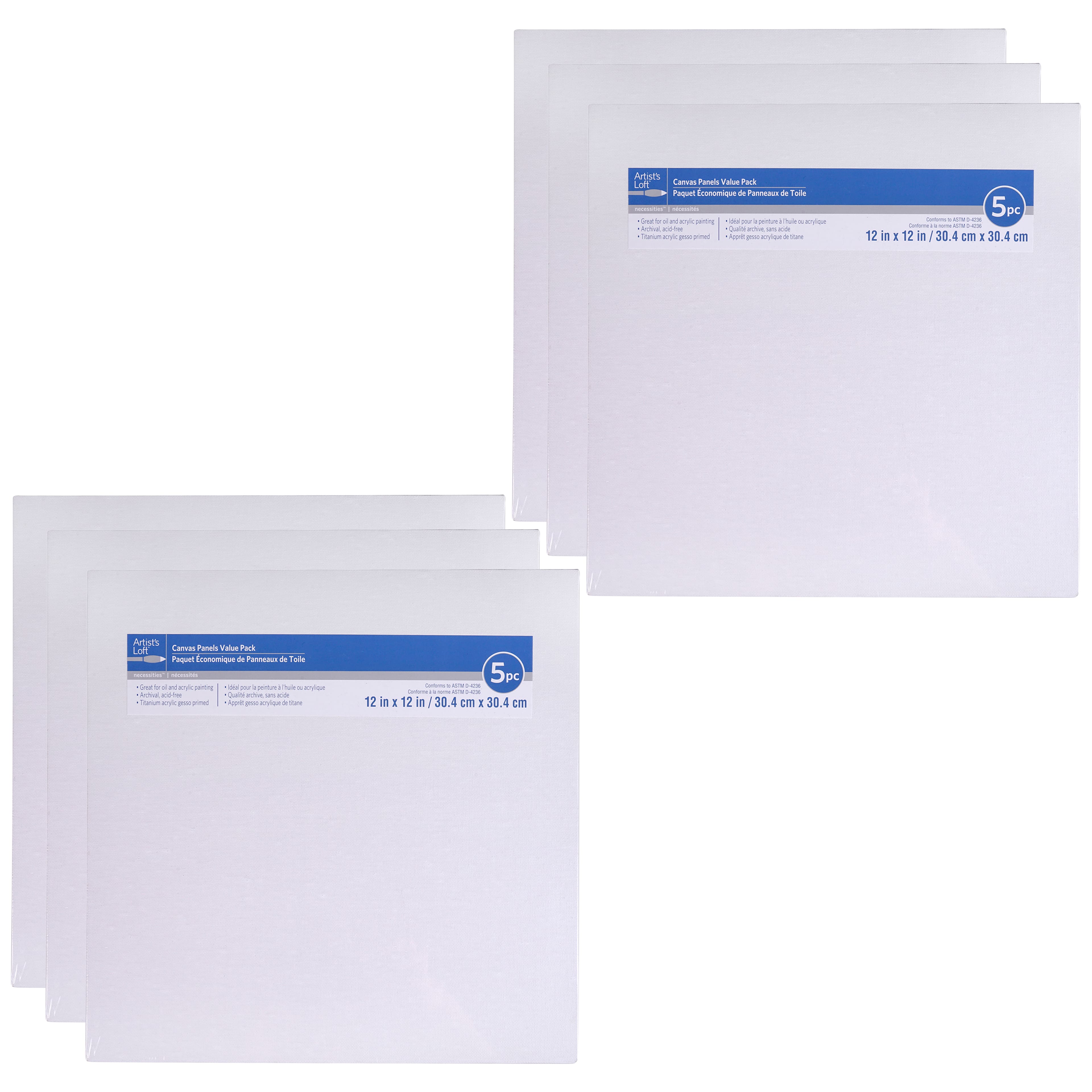 6 Packs: 5 ct. (30 total) Value Pack Canvas Panels by Artist's Loft® Necessities™