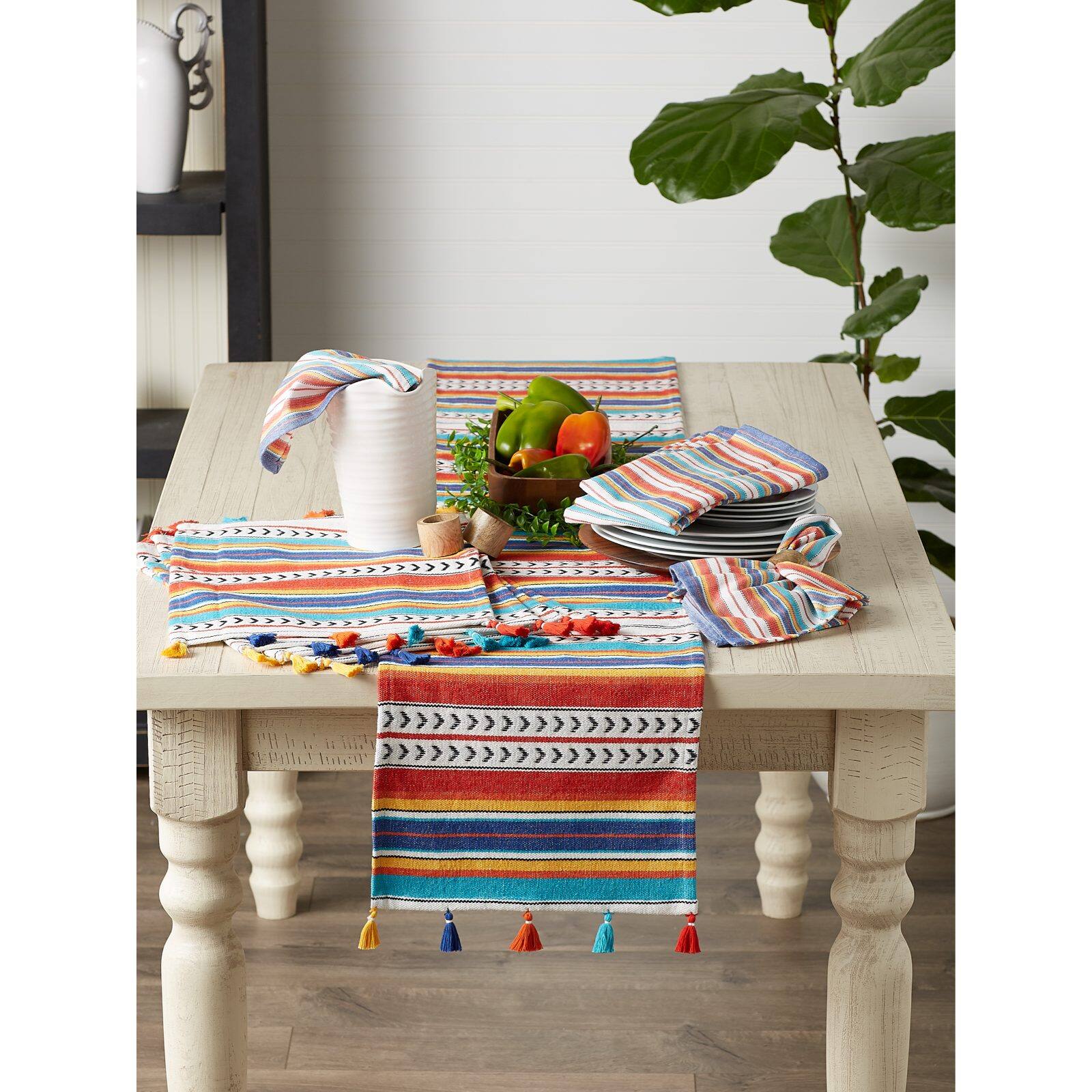 DII® Picante Stripe Tassel Placemats, 6ct.