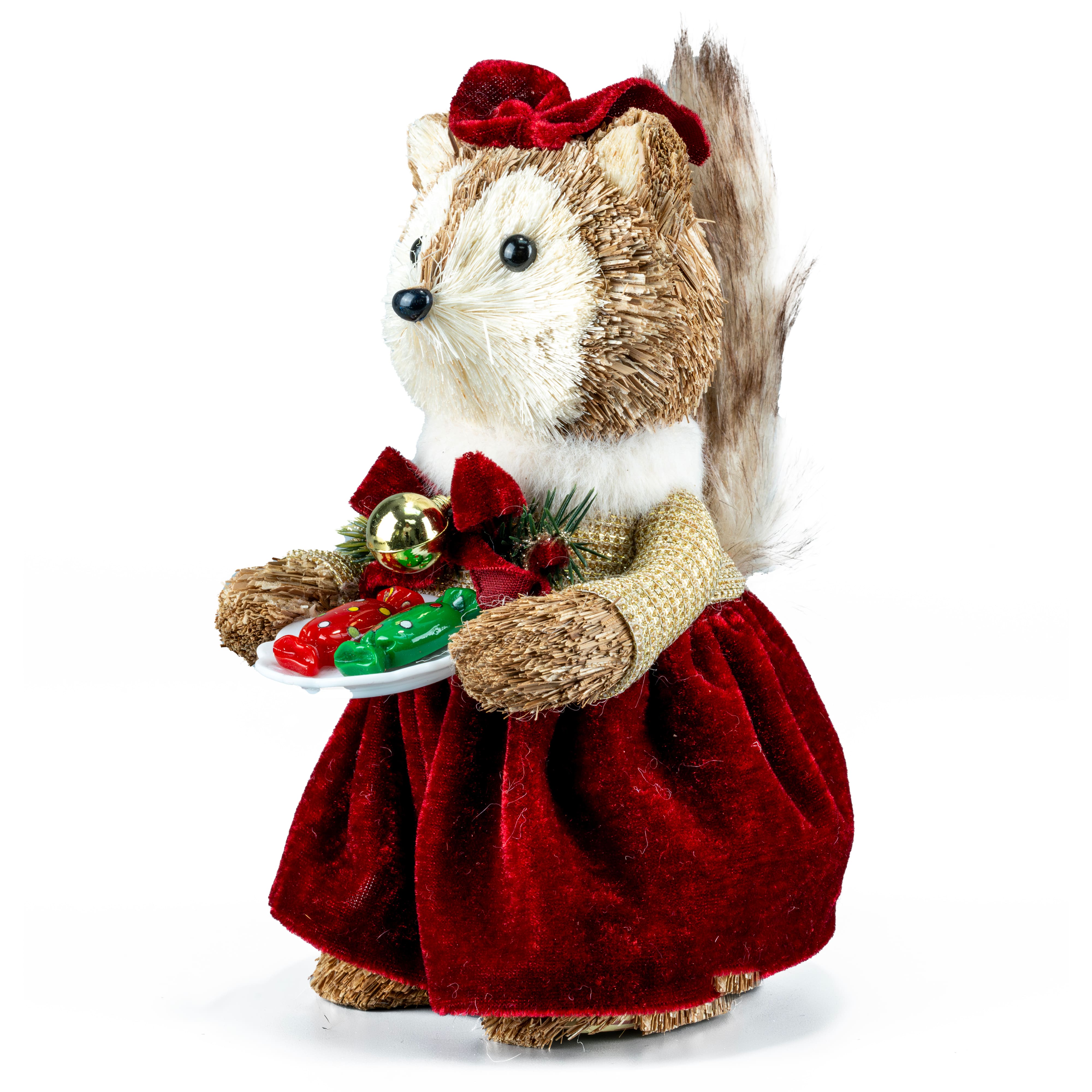 6.75" Fox in Holiday Dress & Bow Natural Décor by Ashland®