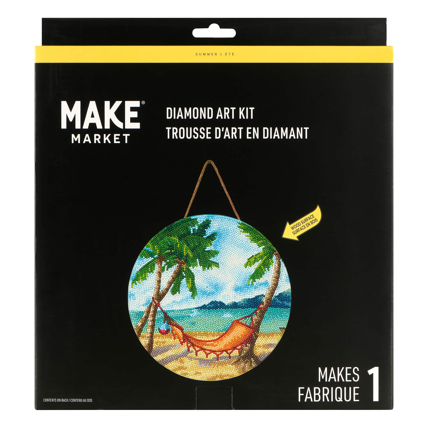 Beach Hammock Wood Plaque Diamond Art Kit