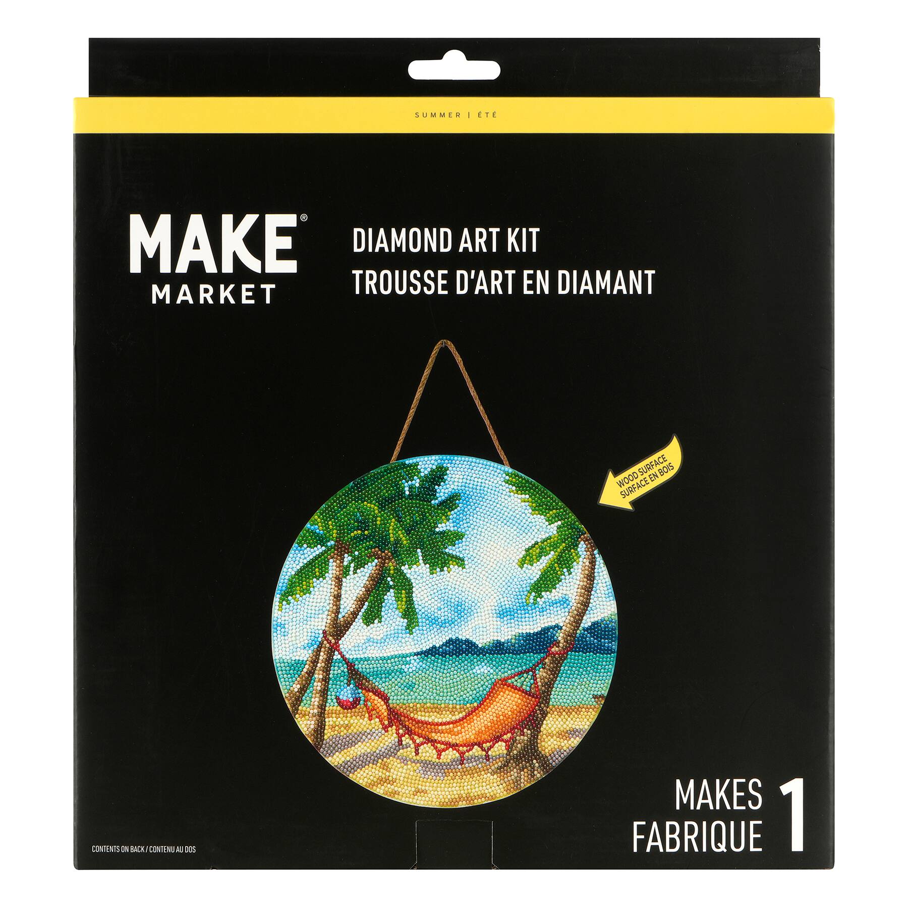 Beach Hammock Wood Plaque Diamond Art Kit