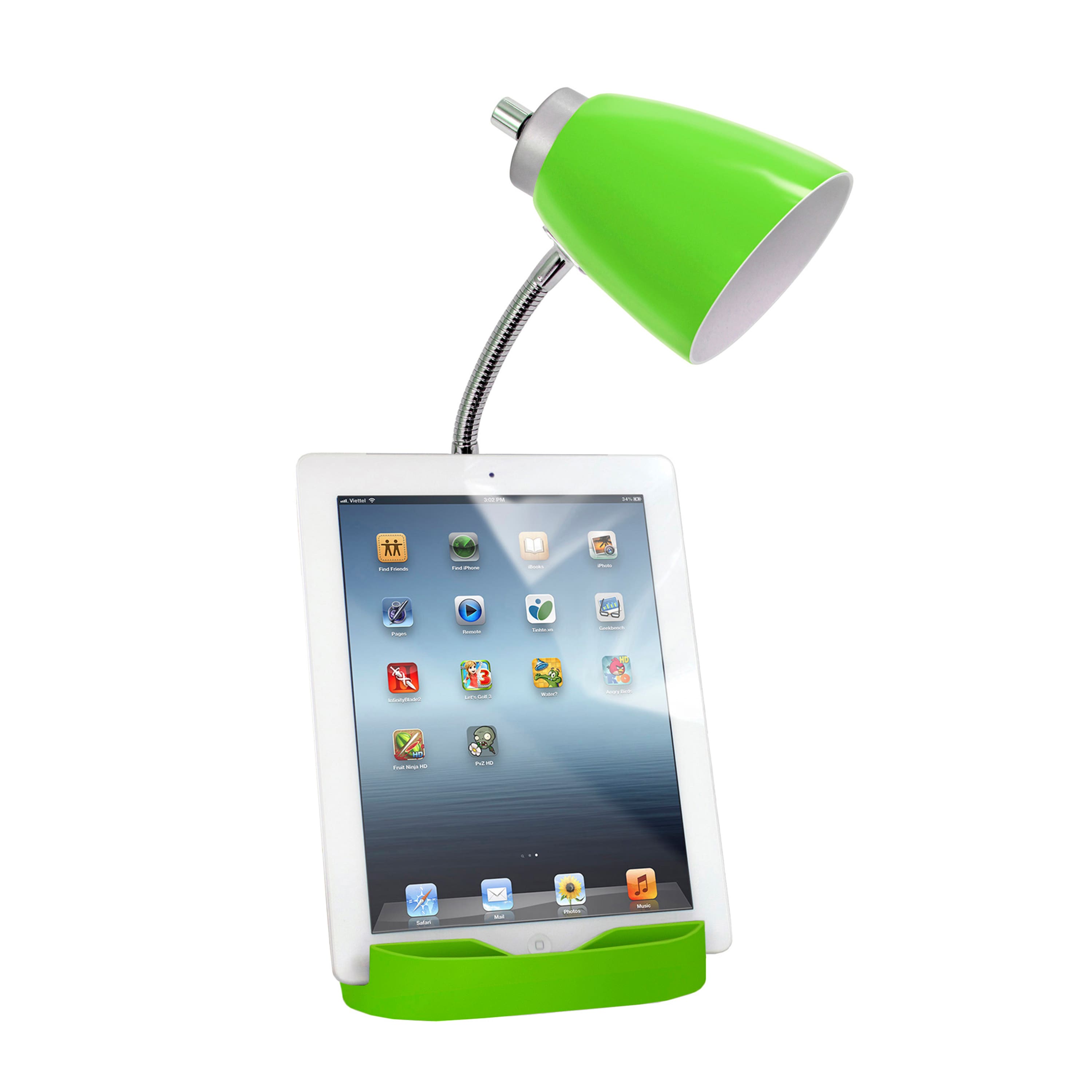 LimeLights 18.5&#x22; Gooseneck Desk Lamp with Tablet Stand and Charging Outlet