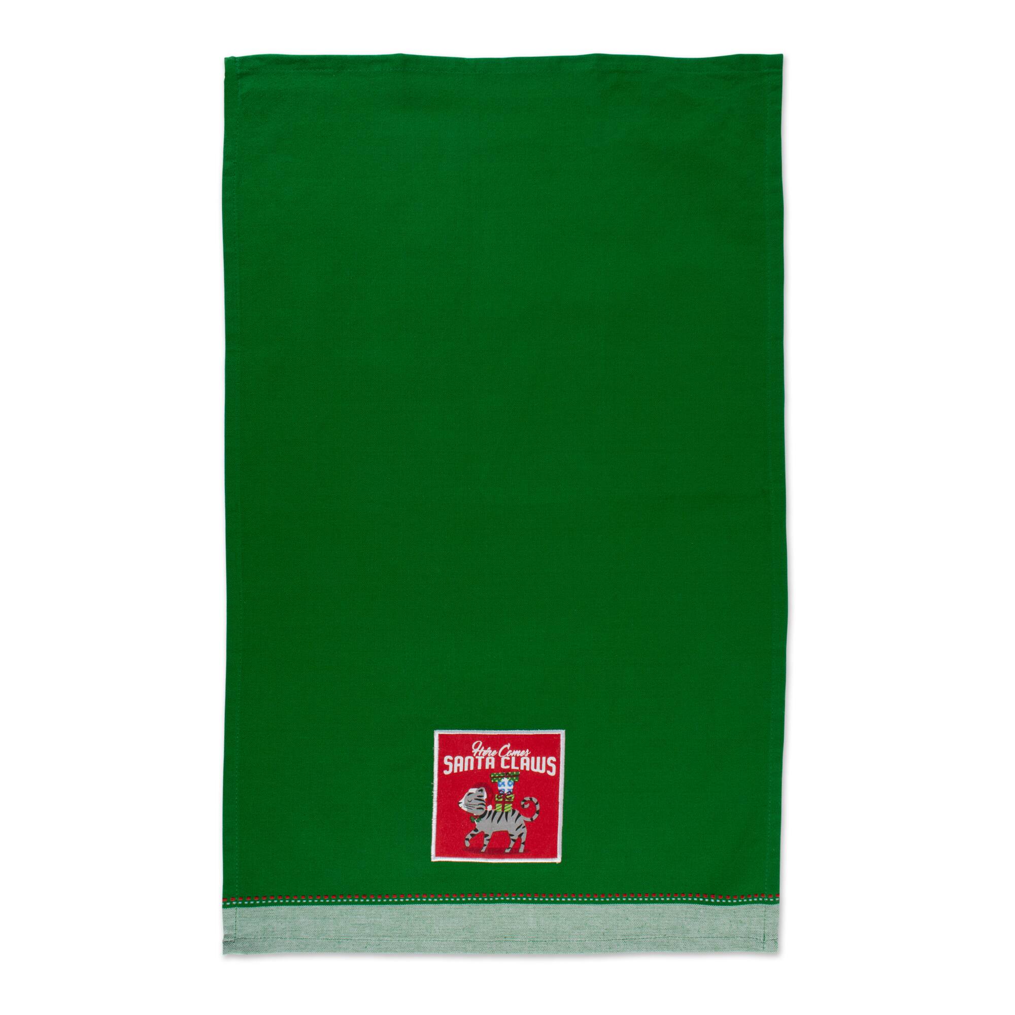 DII® Christmas Kitty Embellished Dishtowel Set