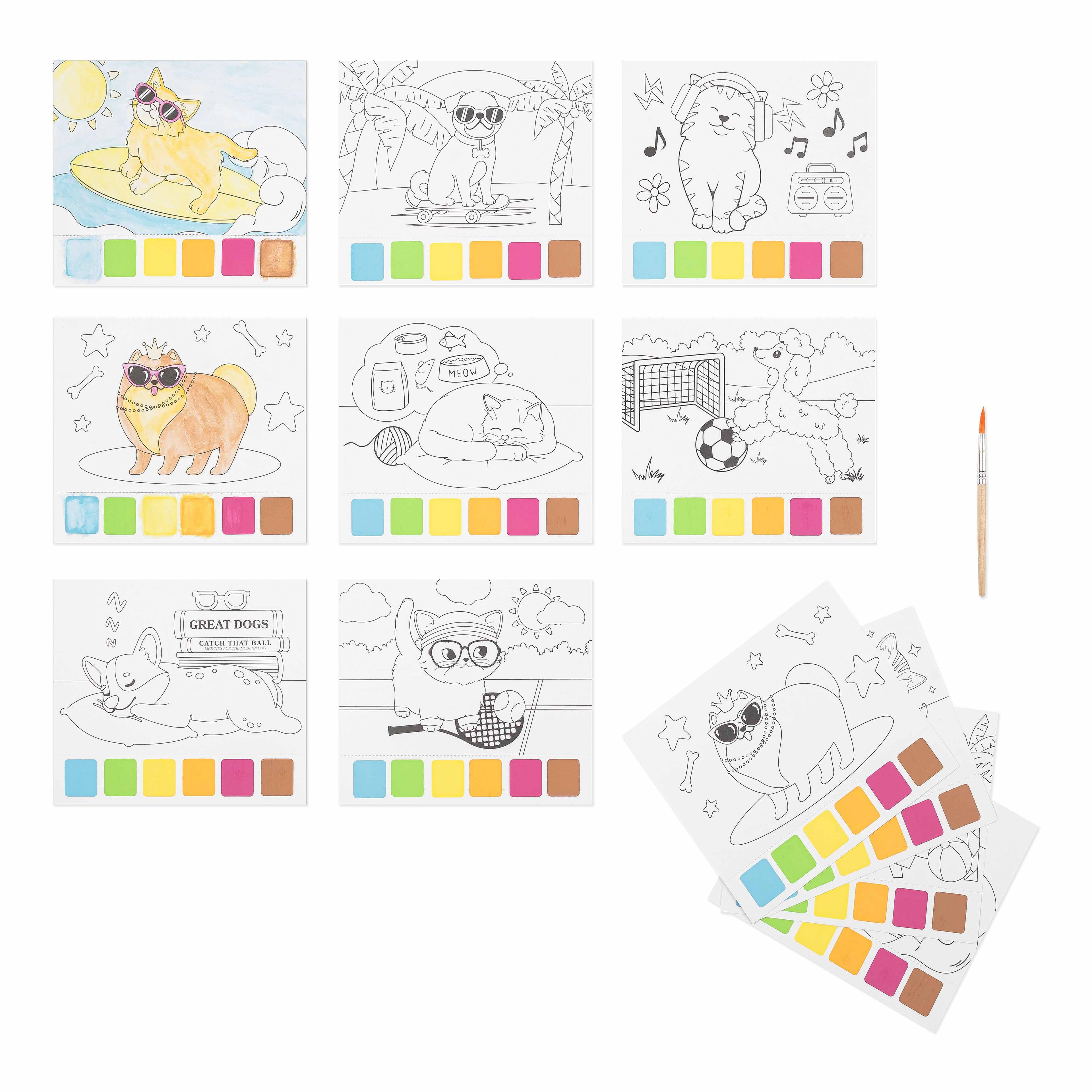 Little Yellow Bicycle&#xAE; Pets Watercolour Postcard Kit