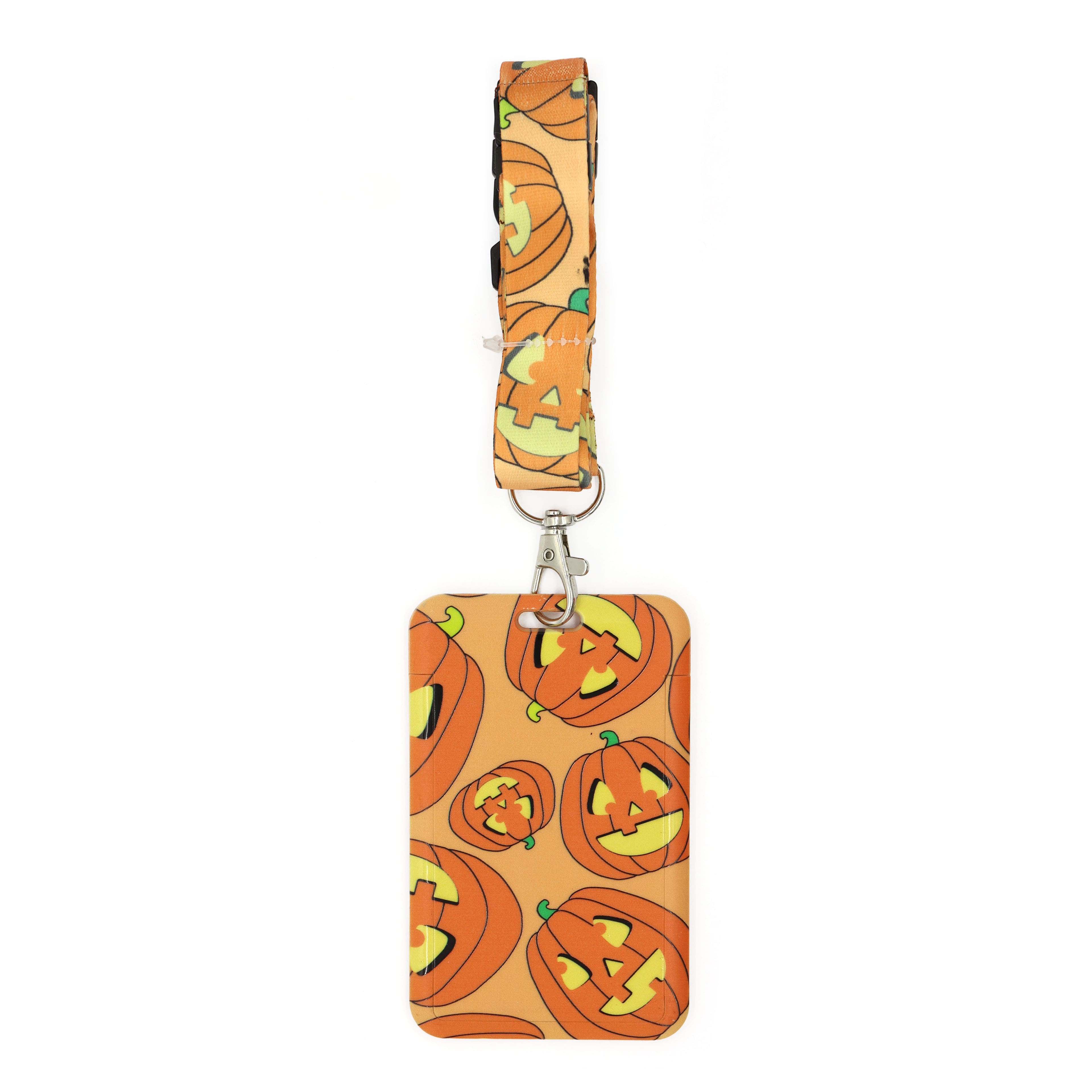 Orange &#x26; Yellow Jack-O&#x27;-Lantern Lanyard ID Holder by Creatology&#x2122;