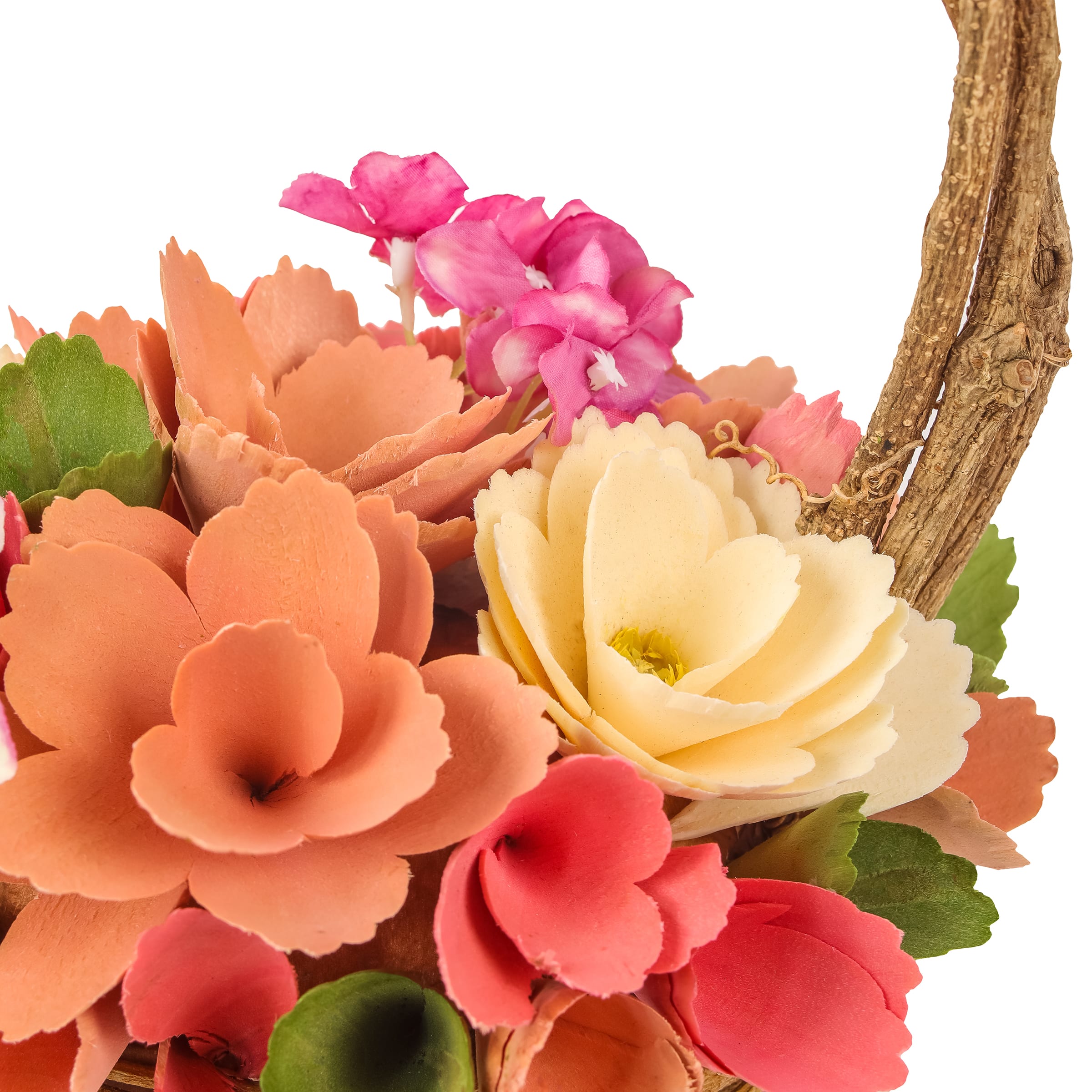 10" Pink Spring Floral Basket