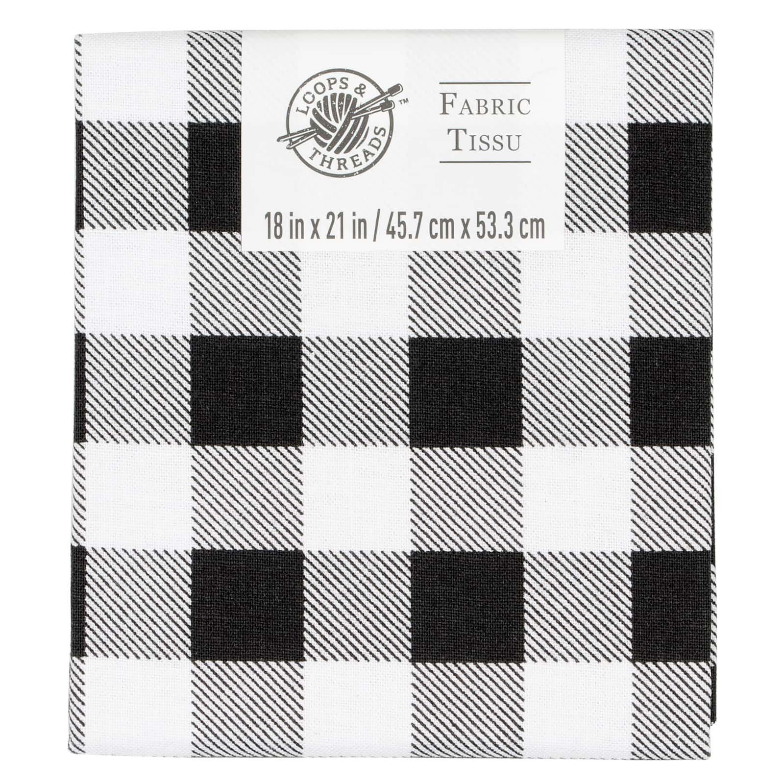 Black Check Cotton Fabric by Loops &#x26; Threads&#x2122;