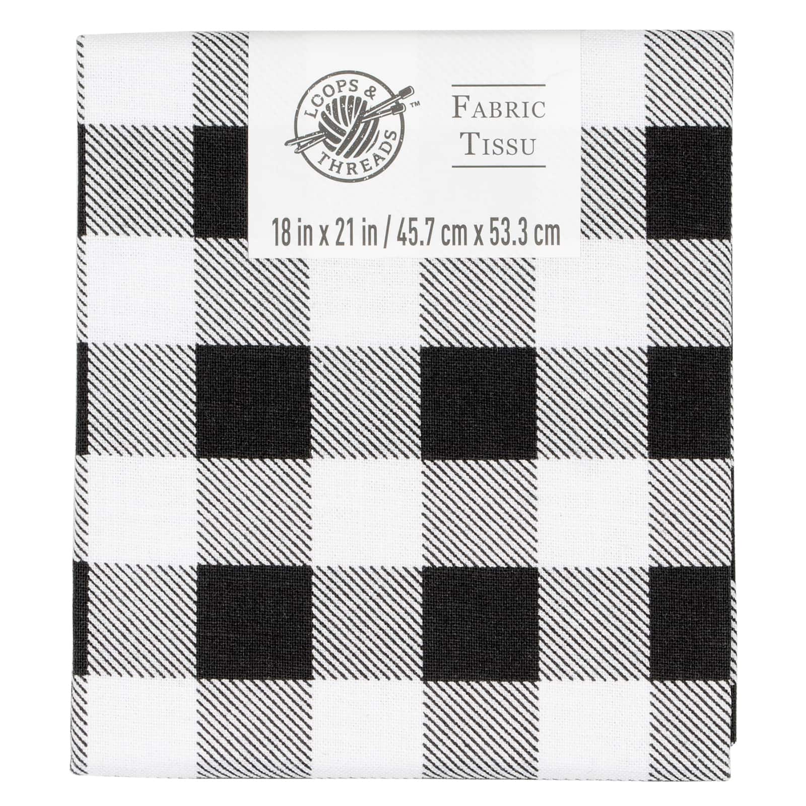 Black Check Cotton Fabric by Loops & Threads™