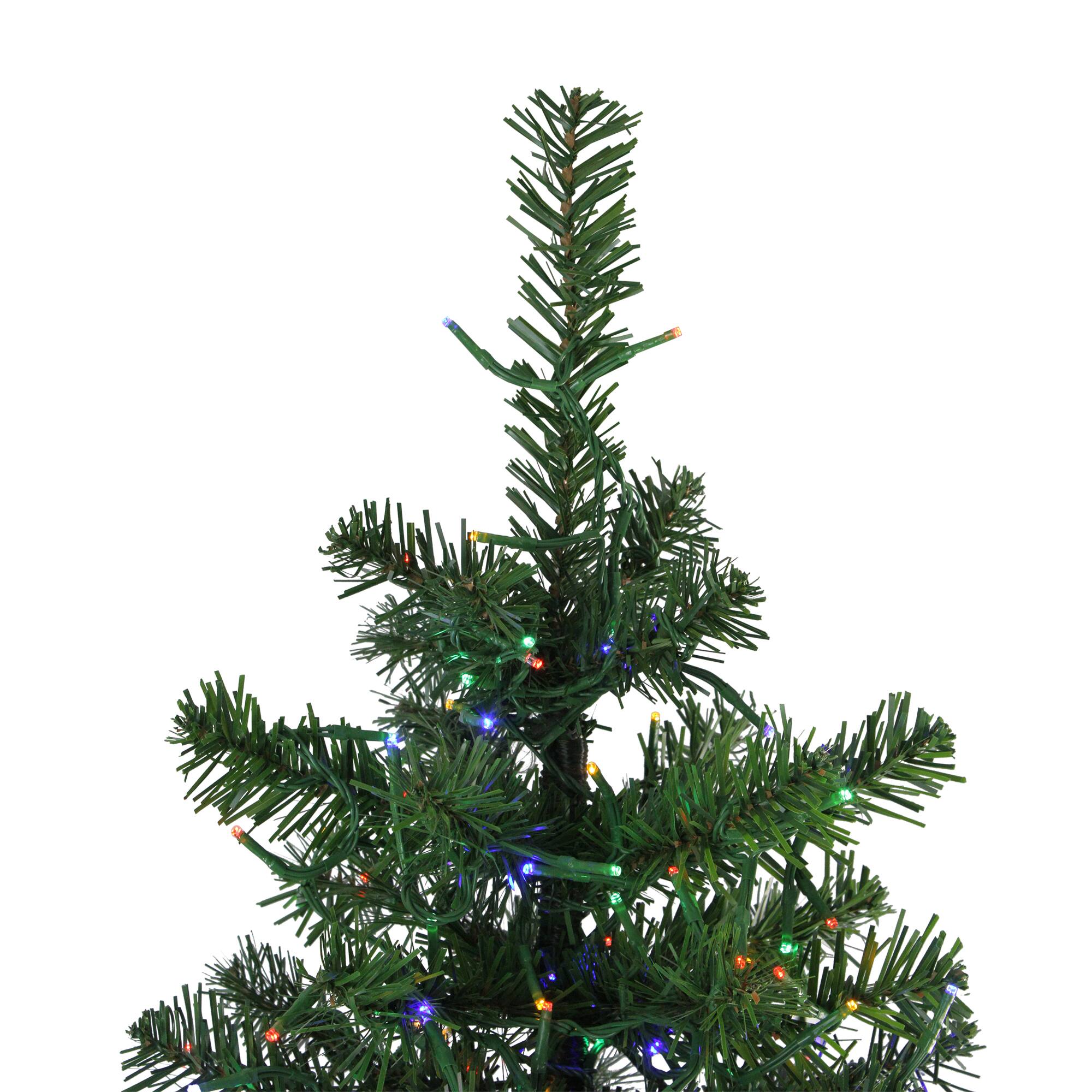 7.5ft. Pre-Lit Full Pike River Fir Artificial Christmas Tree, Multicolor LED Lights