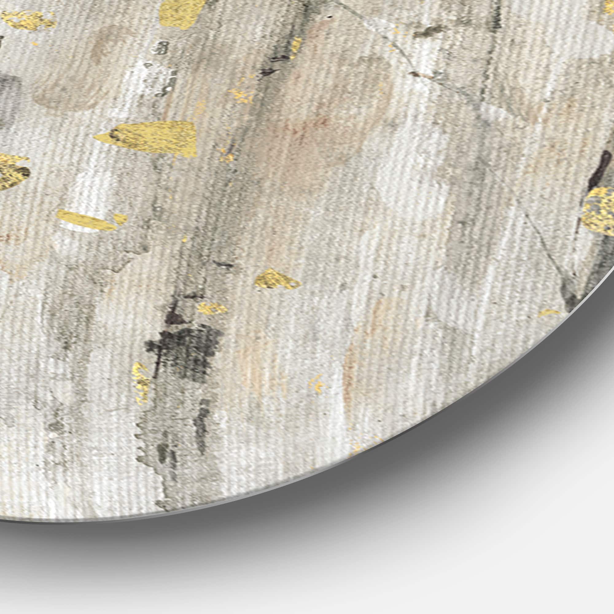 Designart - The Modern Grey Forest IV - Glam Metal Circle Wall Art