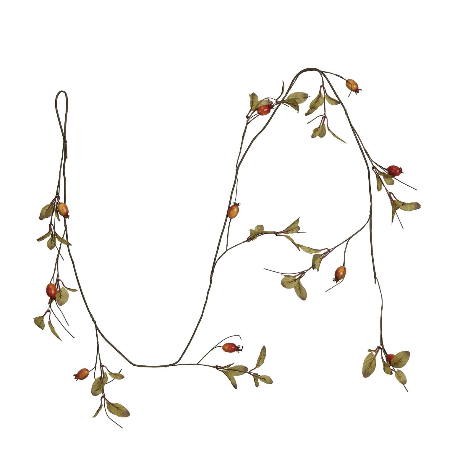 Hello Honey&#xAE; 6ft. Green &#x26; Orange Faux Rose Hip Garland